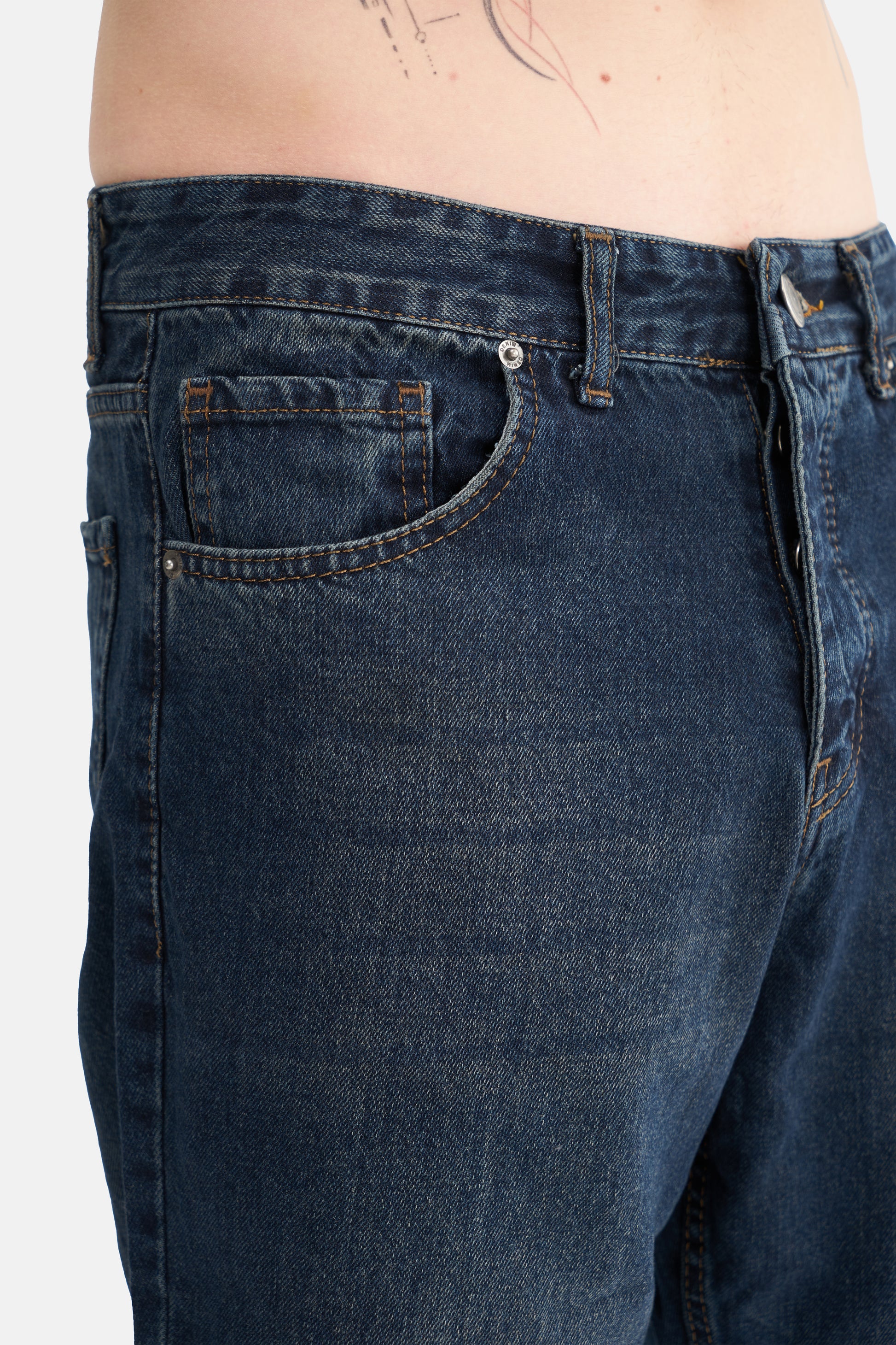 Mesfeno Men's Basic Baggy Loose Fit Denim Pants