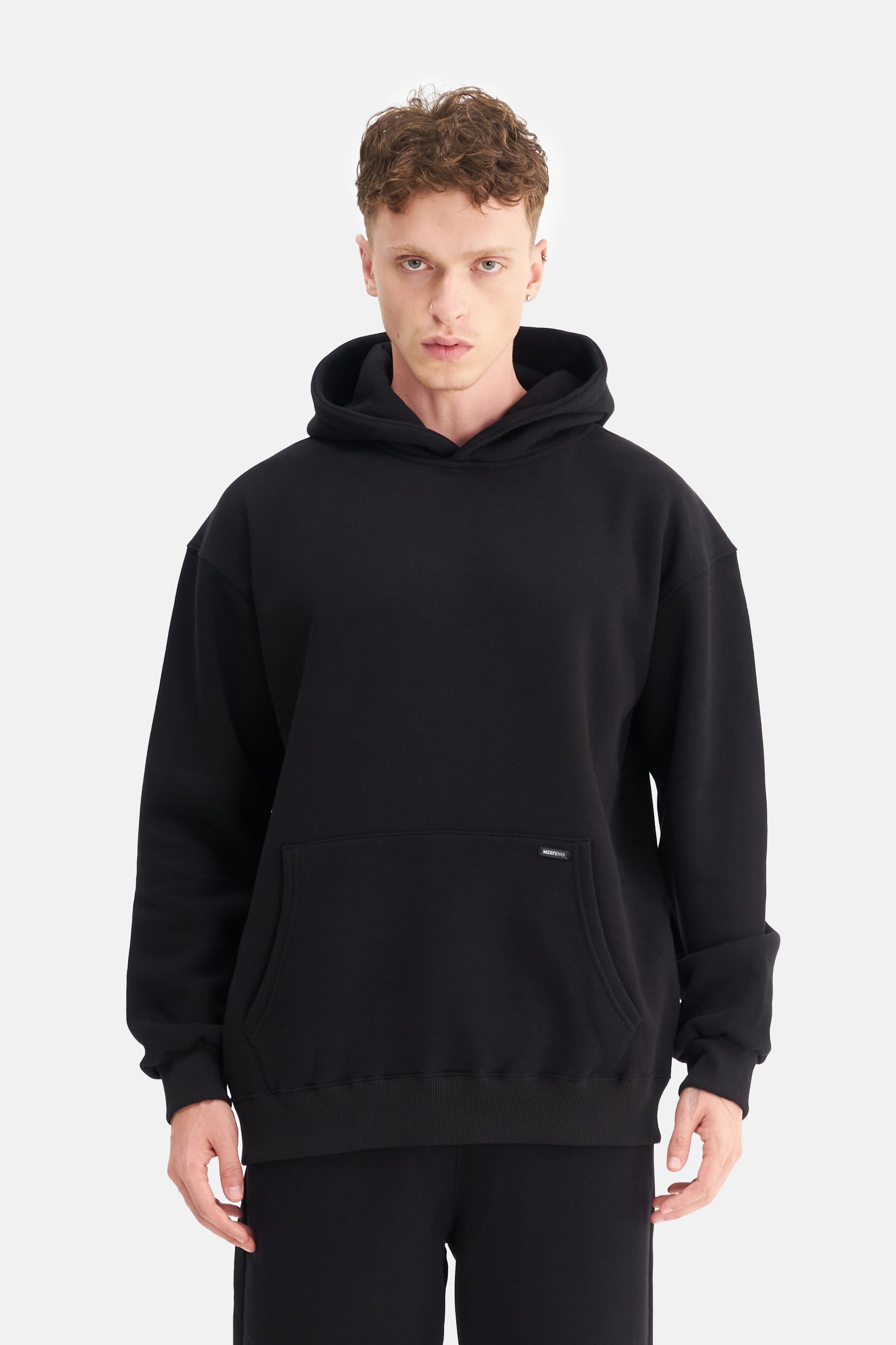 Mesfeno Men's Oversized Washed Fleece 3-Thread Hoodie