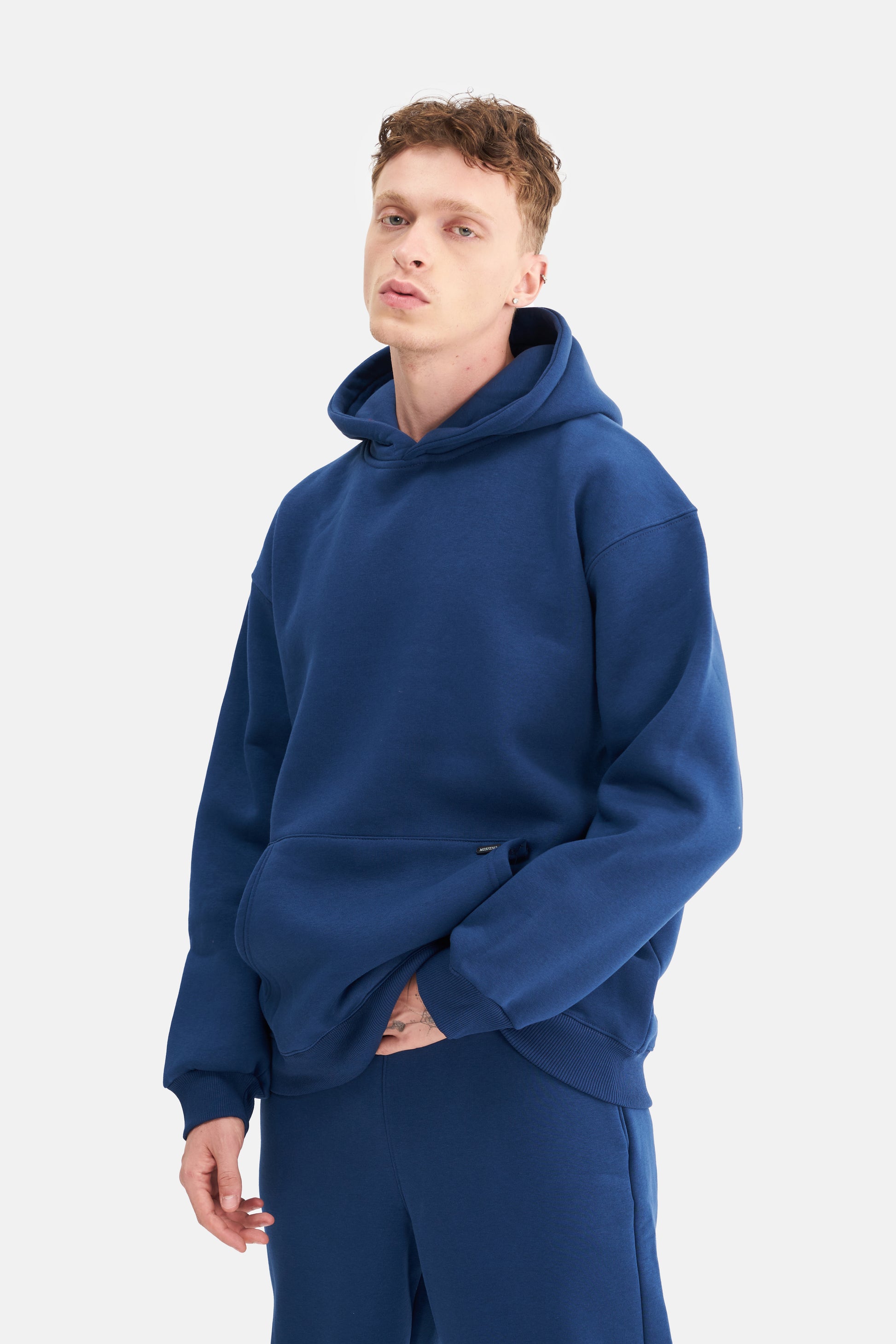Mesfeno Men's Oversized Washed Fleece 3-Thread Hoodie