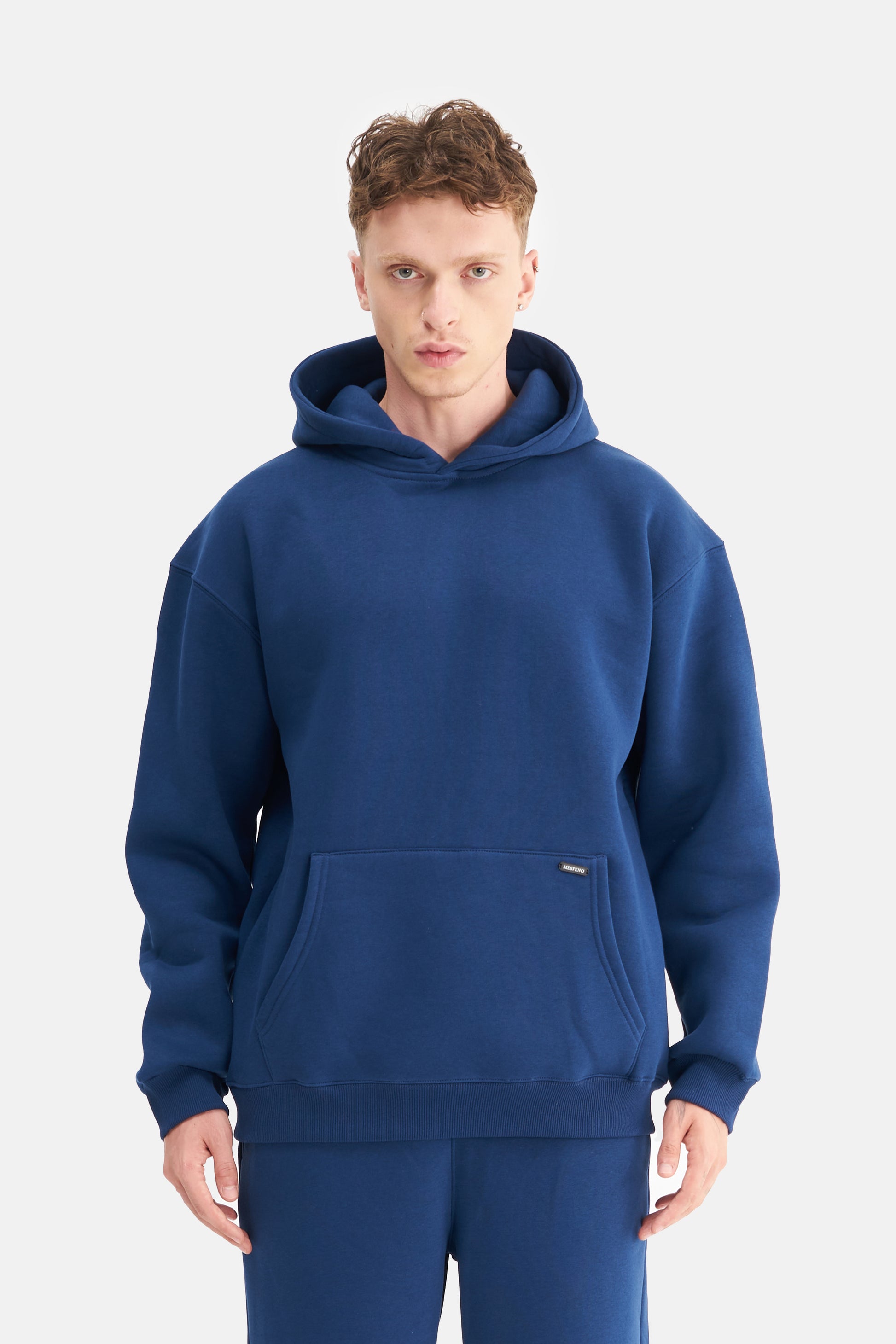 Mesfeno Men's Oversized Washed Fleece 3-Thread Hoodie