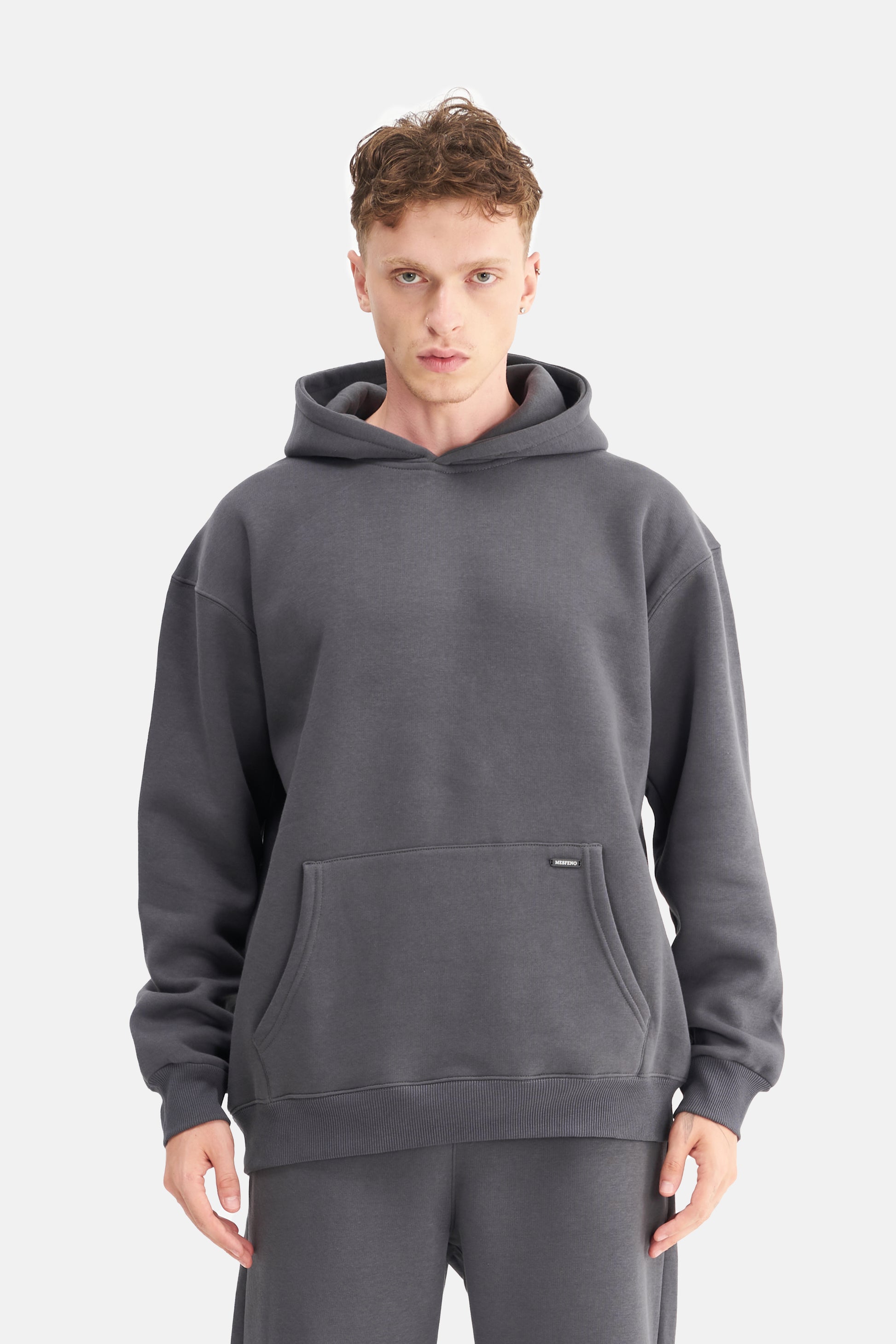 Mesfeno Men's Oversized Washed Fleece 3-Thread Hoodie