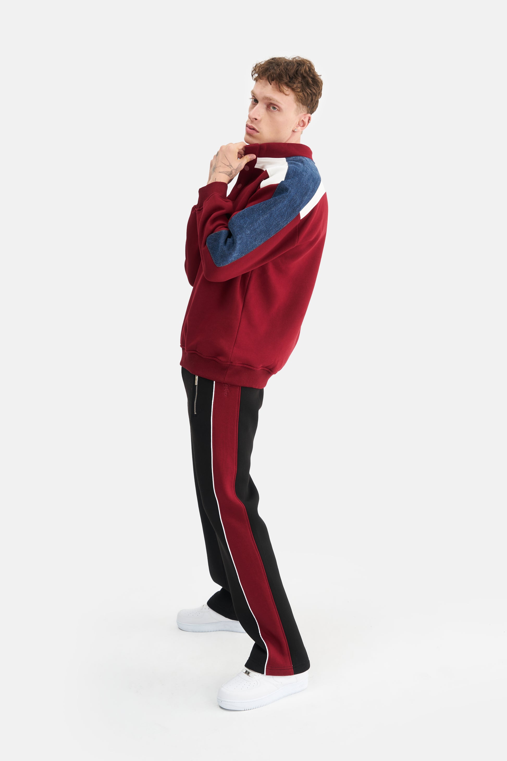 Mesfeno Men's Side Stripe Detail Baggy Pants