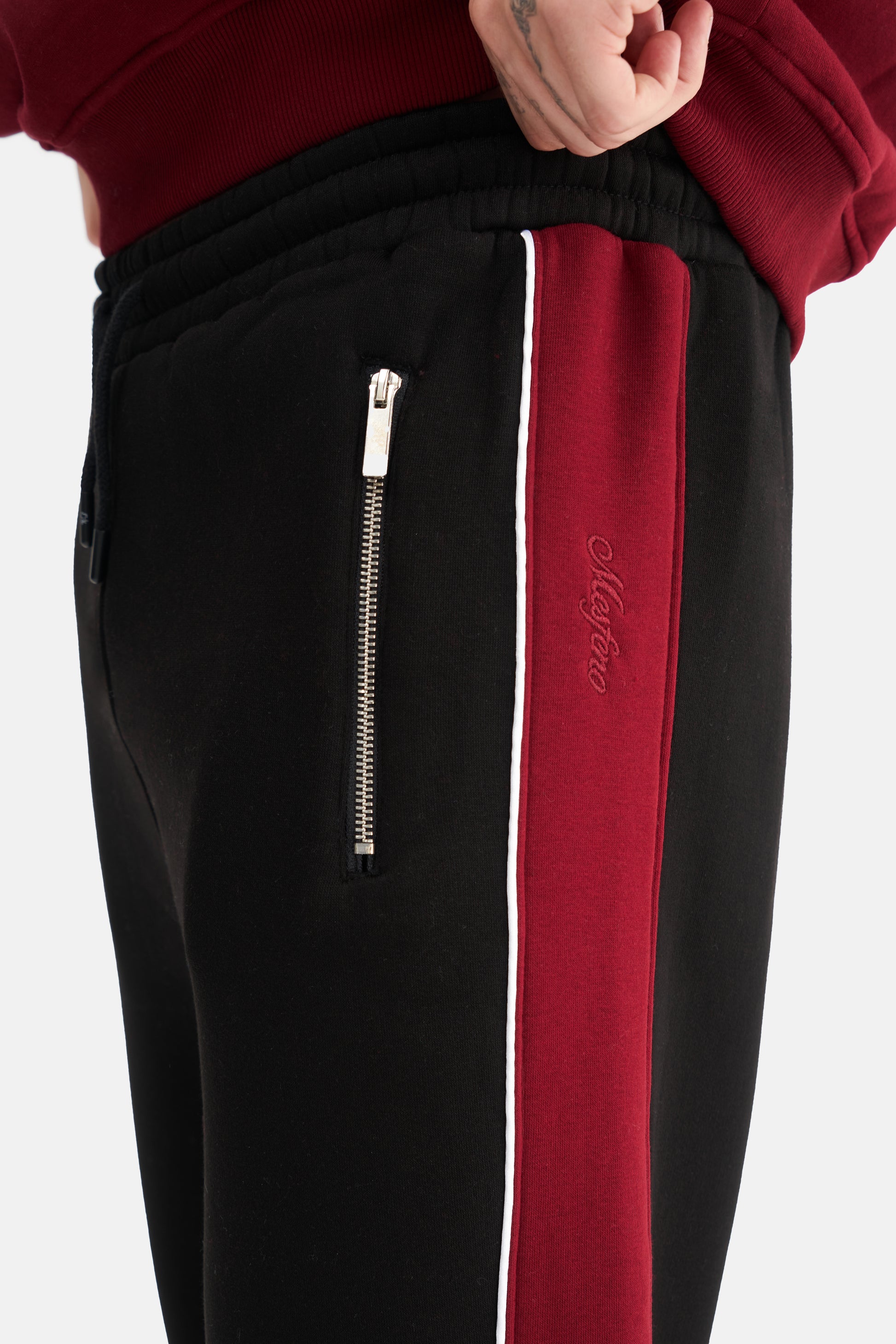 Mesfeno Men's Side Stripe Detail Baggy Pants