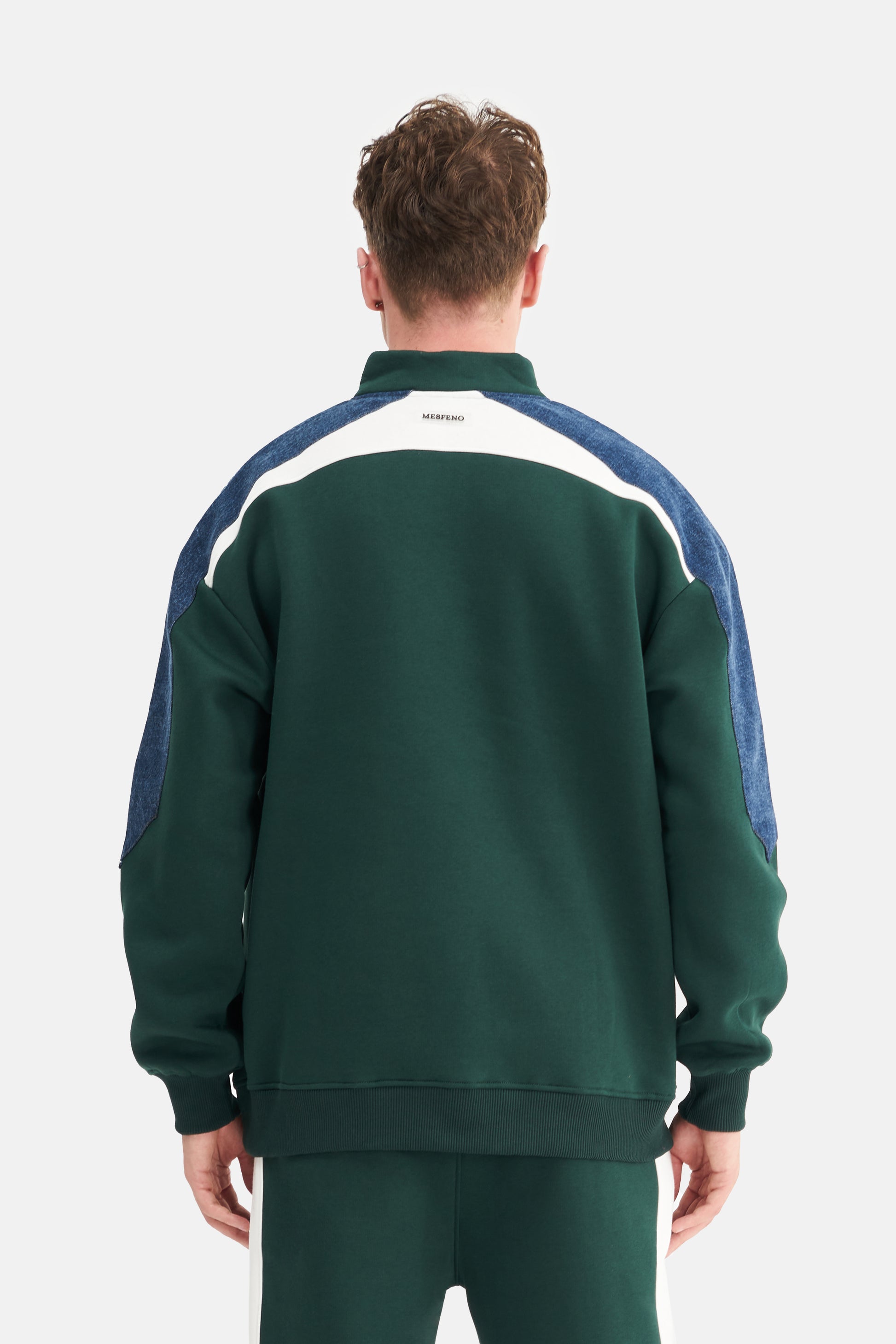 Mesfeno Men's Oversized Sweatshirt with Contrast Sleeve Detail