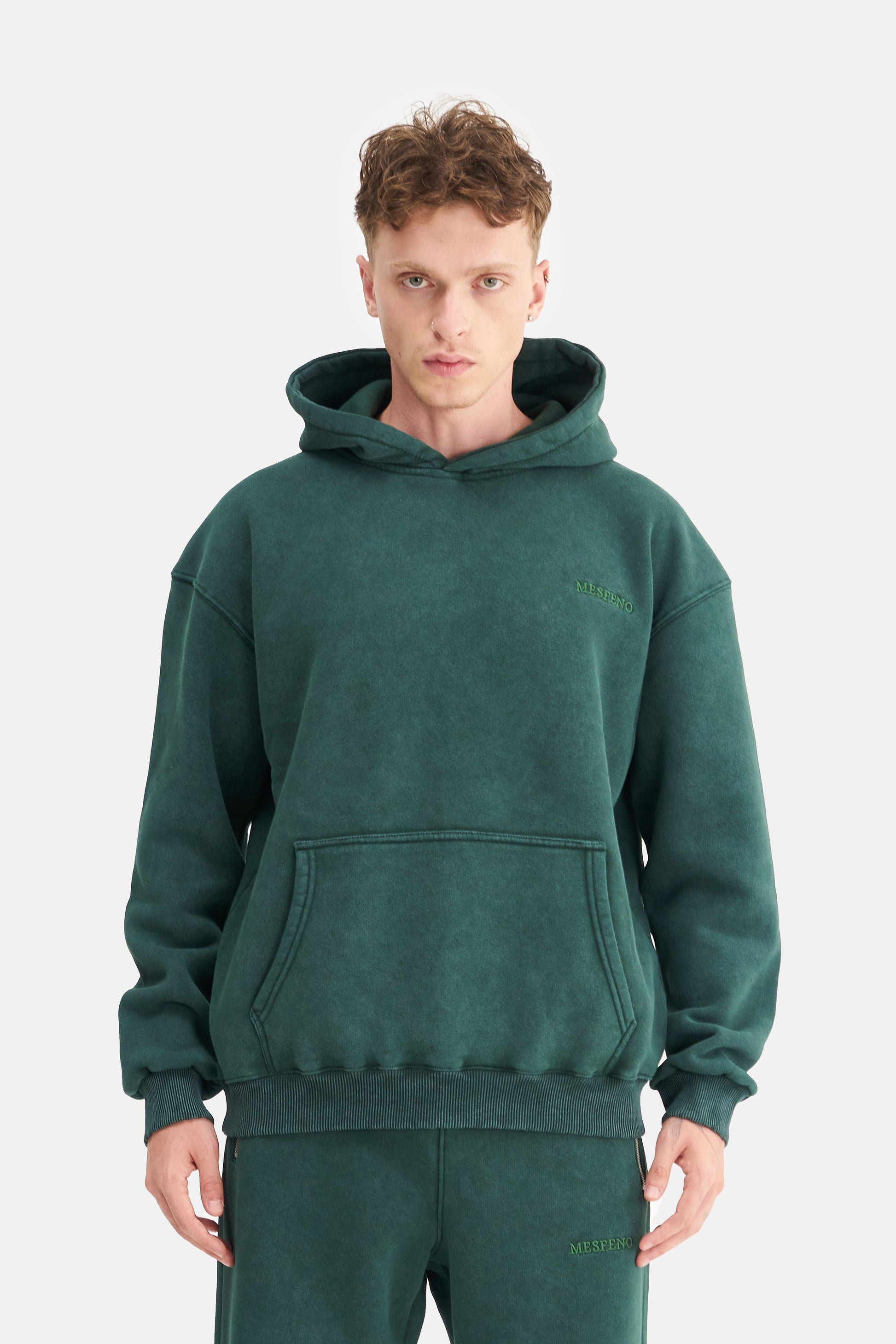 Mesfeno Men's Oversized Washed Embroidered Sweatshirt