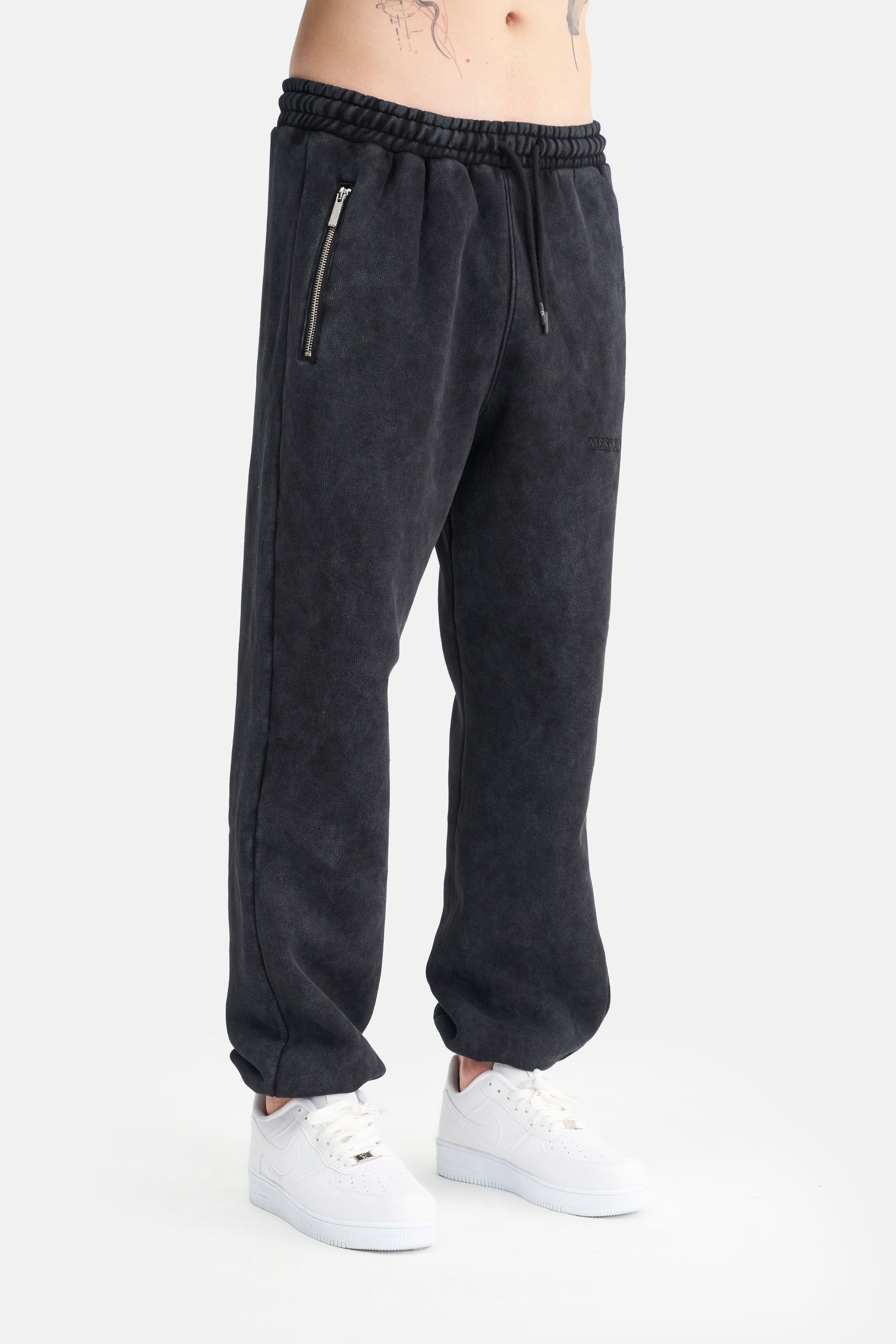 Mesfeno Men’s Elastic Waist and Cuffed Effect Washed Jogger Pants