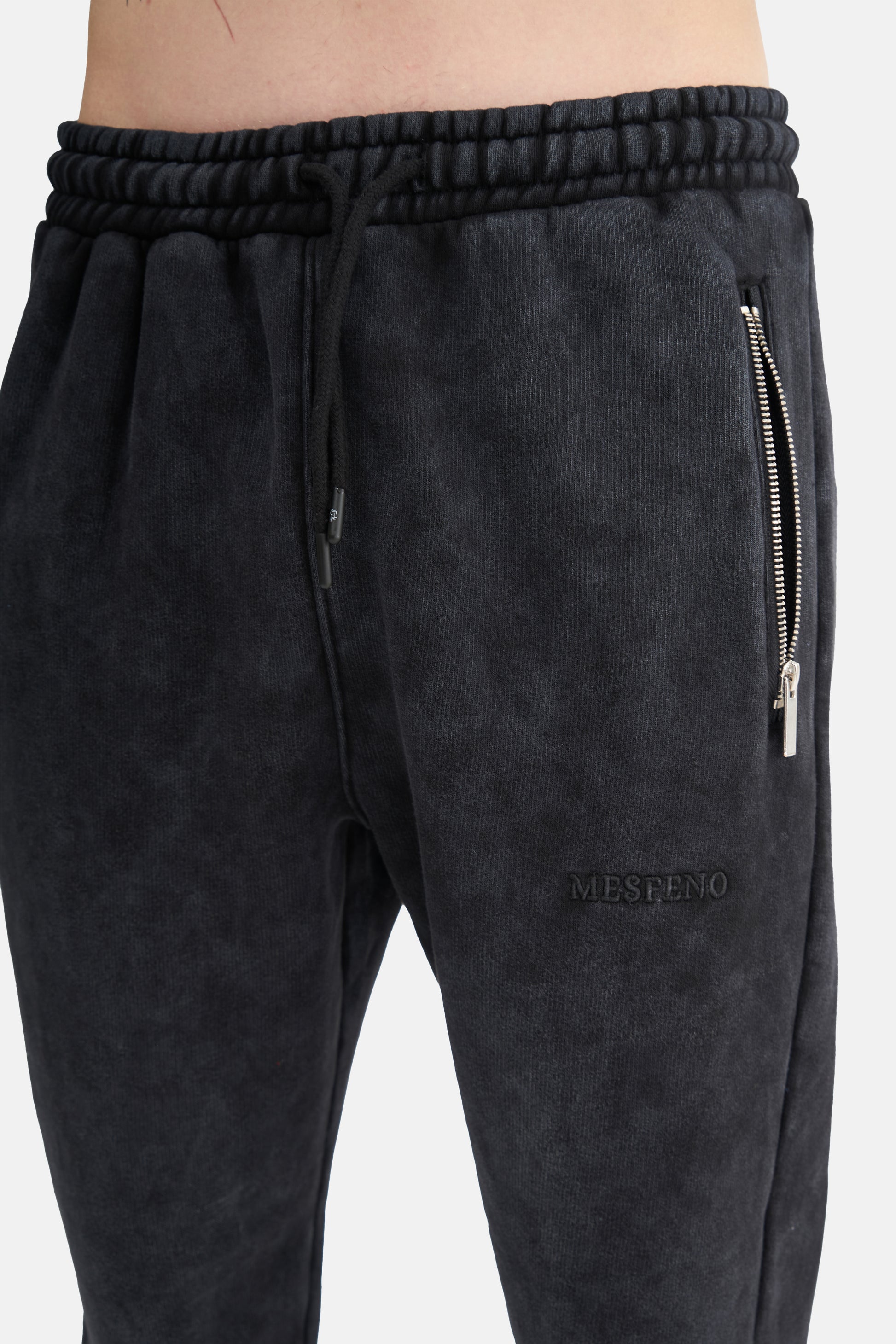 Mesfeno Men’s Elastic Waist and Cuffed Effect Washed Jogger Pants