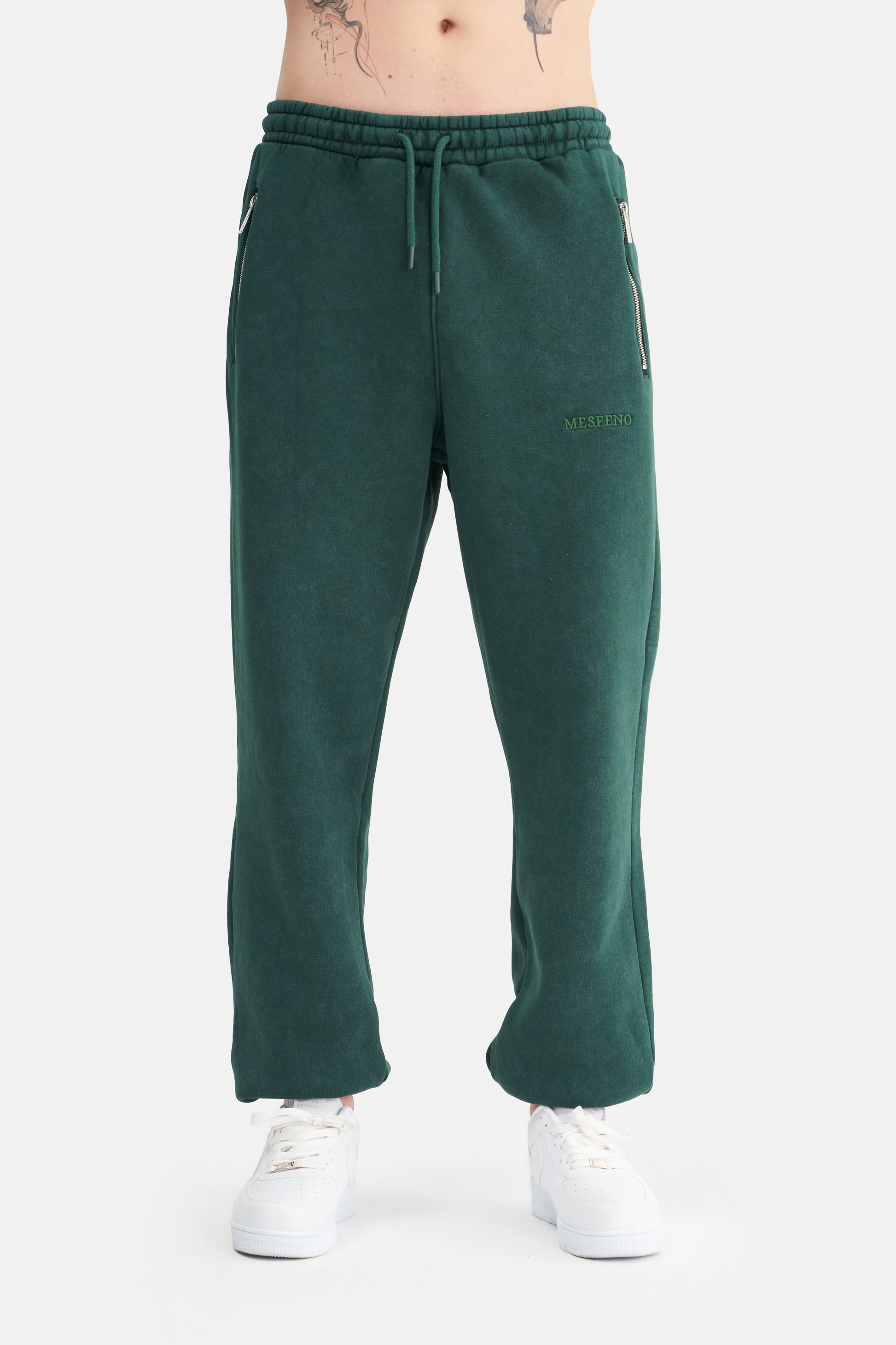 Mesfeno Men’s Elastic Waist and Cuffed Effect Washed Jogger Pants