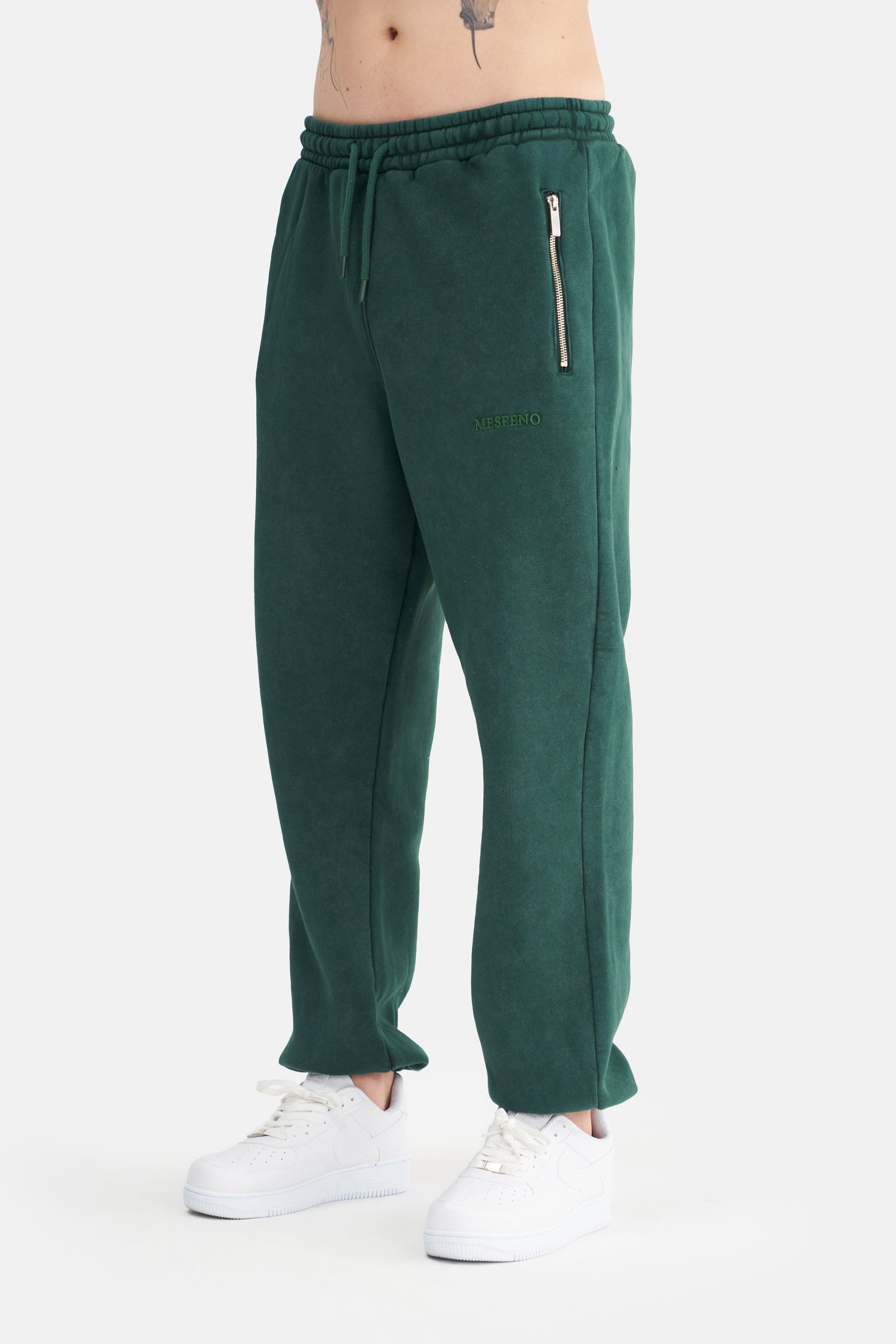 Mesfeno Men’s Elastic Waist and Cuffed Effect Washed Jogger Pants
