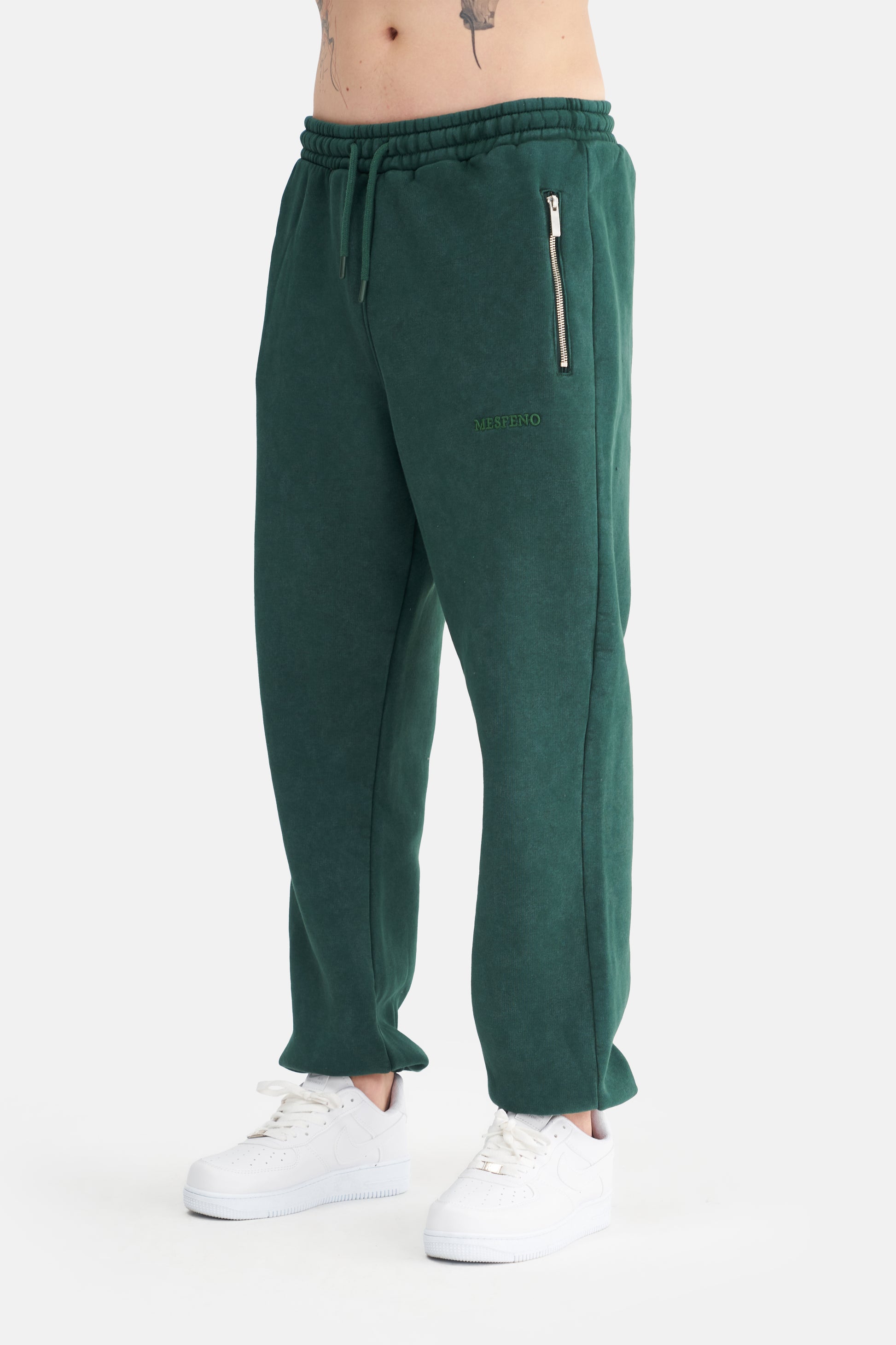Mesfeno Men’s Elastic Waist and Cuffed Effect Washed Jogger Pants
