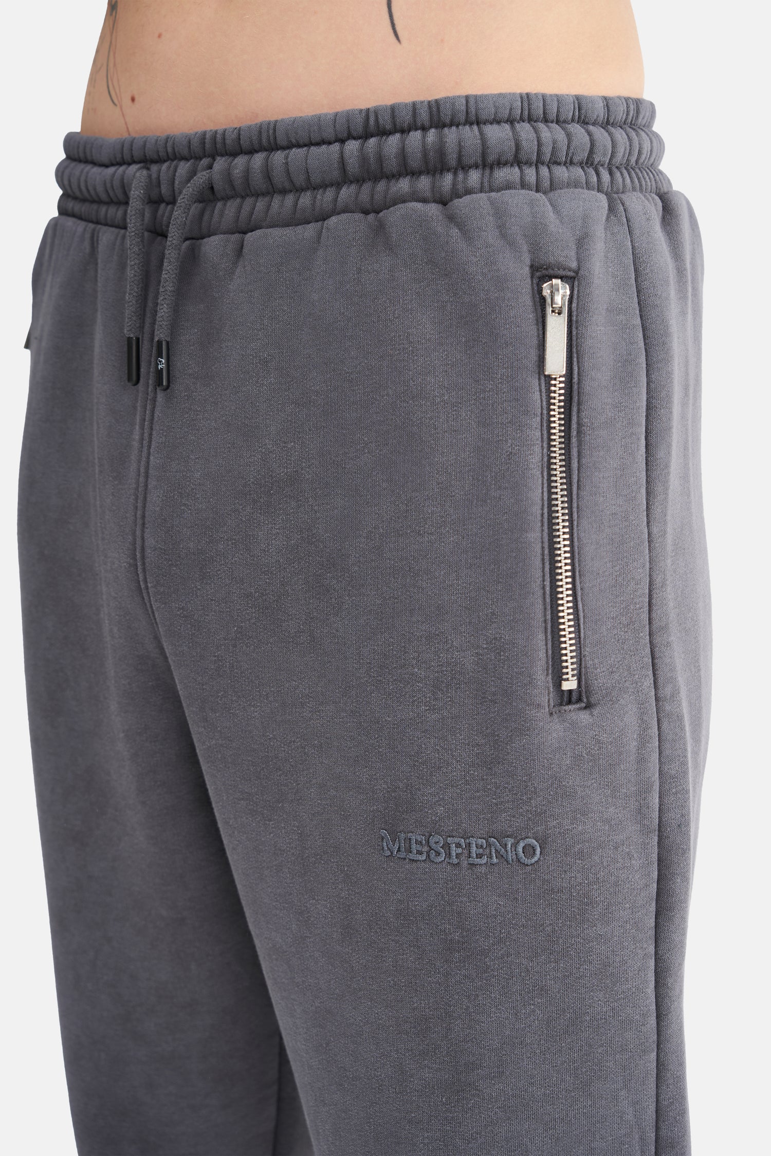 Mesfeno Men’s Elastic Waist and Cuffed Effect Washed Jogger Pants