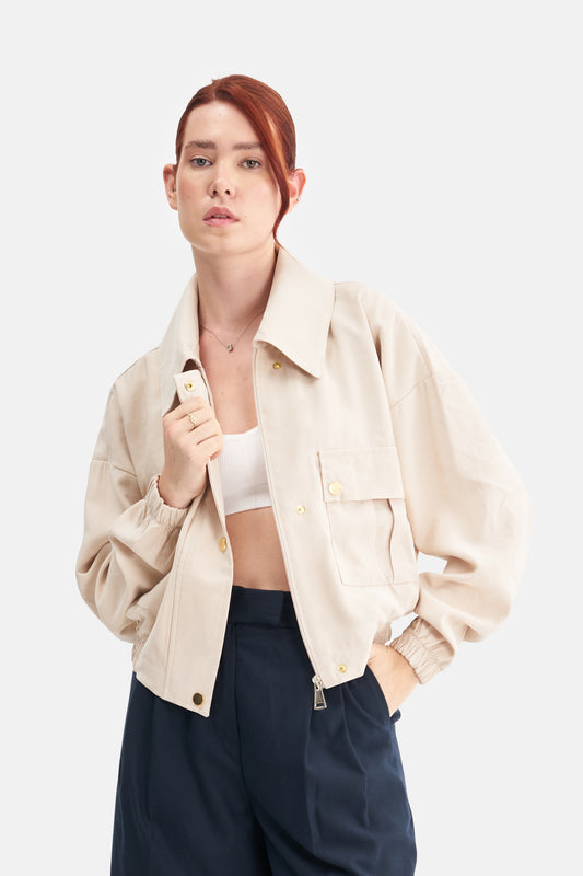 Mesfeno Women's Wide Collar Modal Blend Jacket
