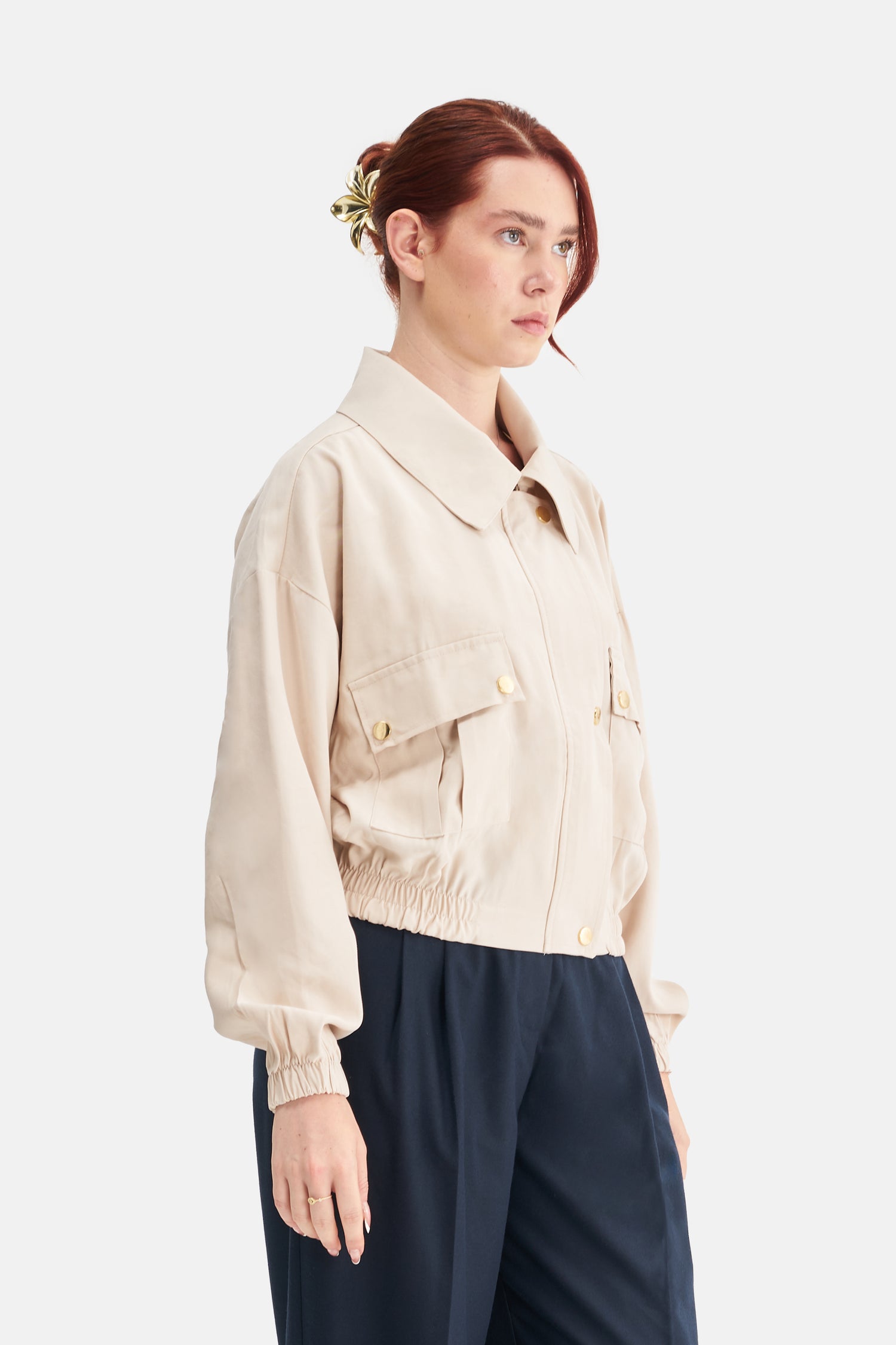 Mesfeno Women's Wide Collar Modal Blend Jacket