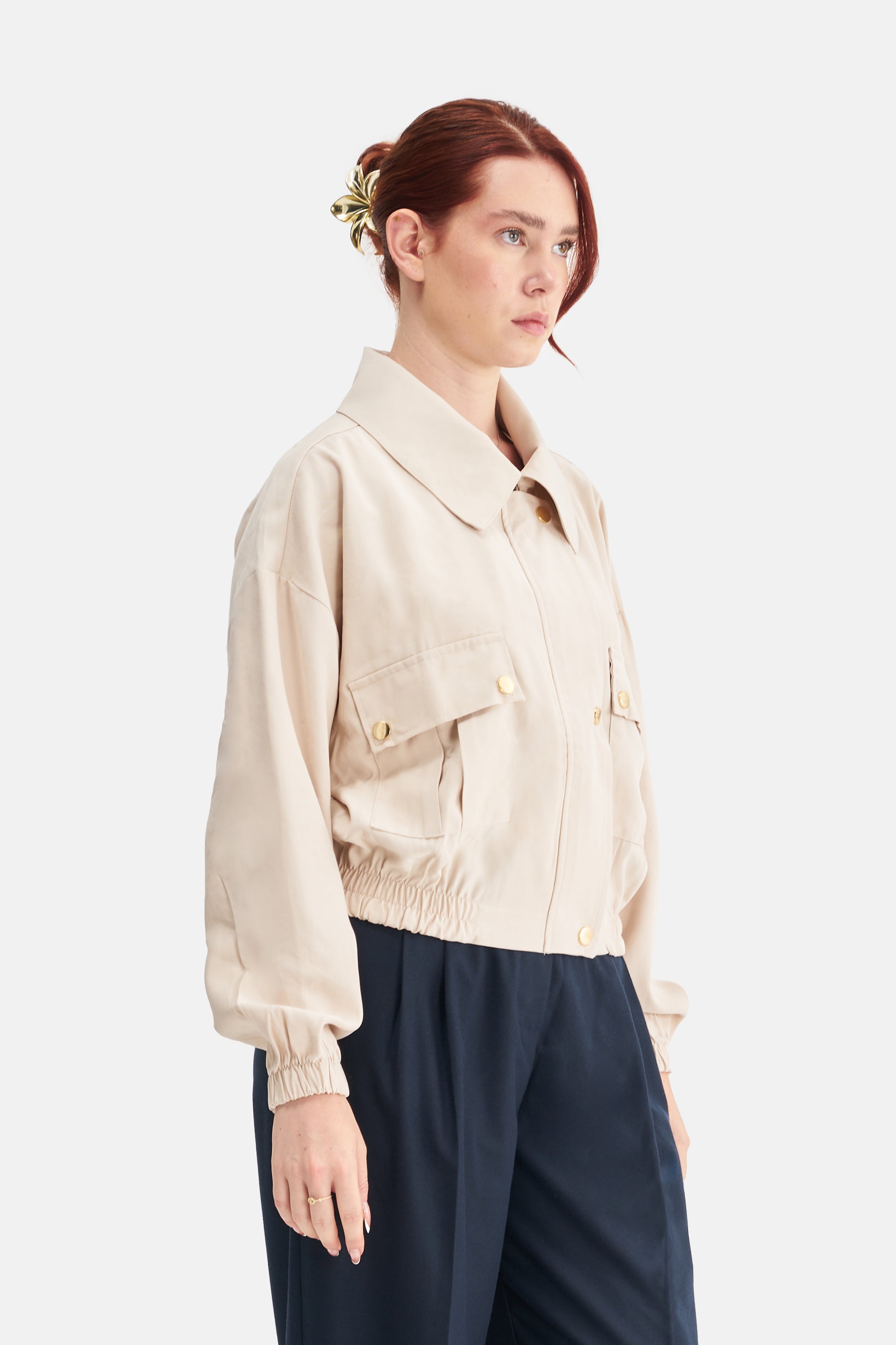 Mesfeno Women's Wide Collar Modal Blend Jacket