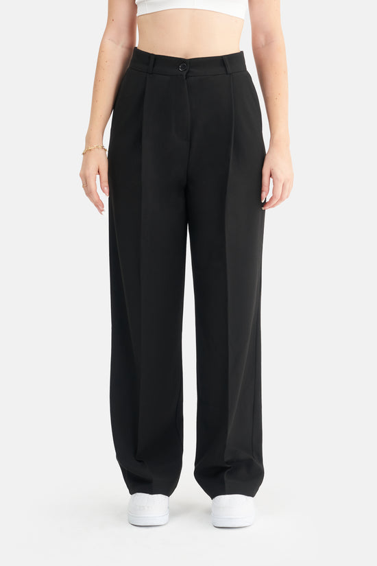 Mesfeno Women's High-Waisted Stretch Single-Pleat Palazzo Pants