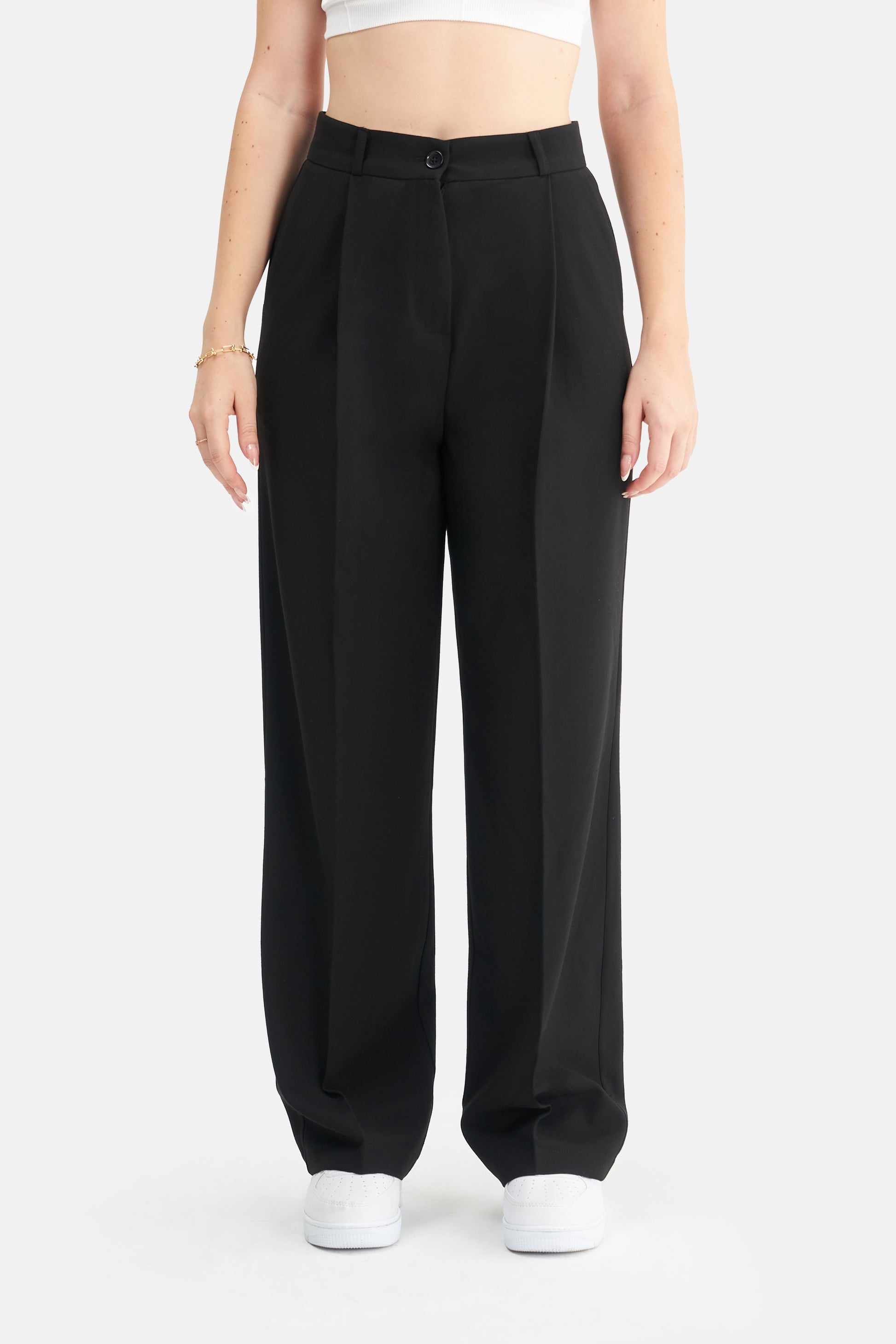 Mesfeno Women's High-Waisted Stretch Single-Pleat Palazzo Pants