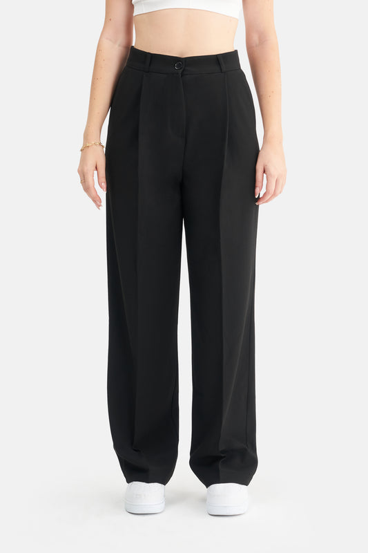 Mesfeno Women's High-Waisted Stretch Single-Pleat Palazzo Pants
