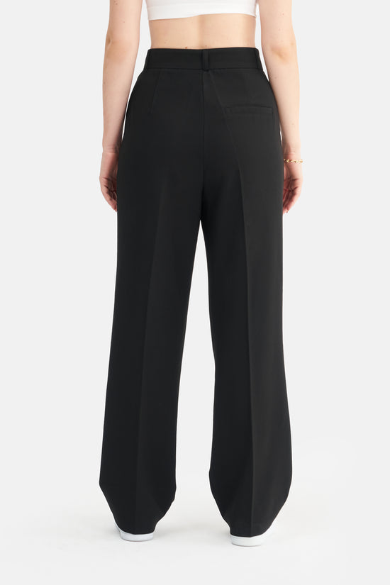 Mesfeno Women's High-Waisted Stretch Single-Pleat Palazzo Pants