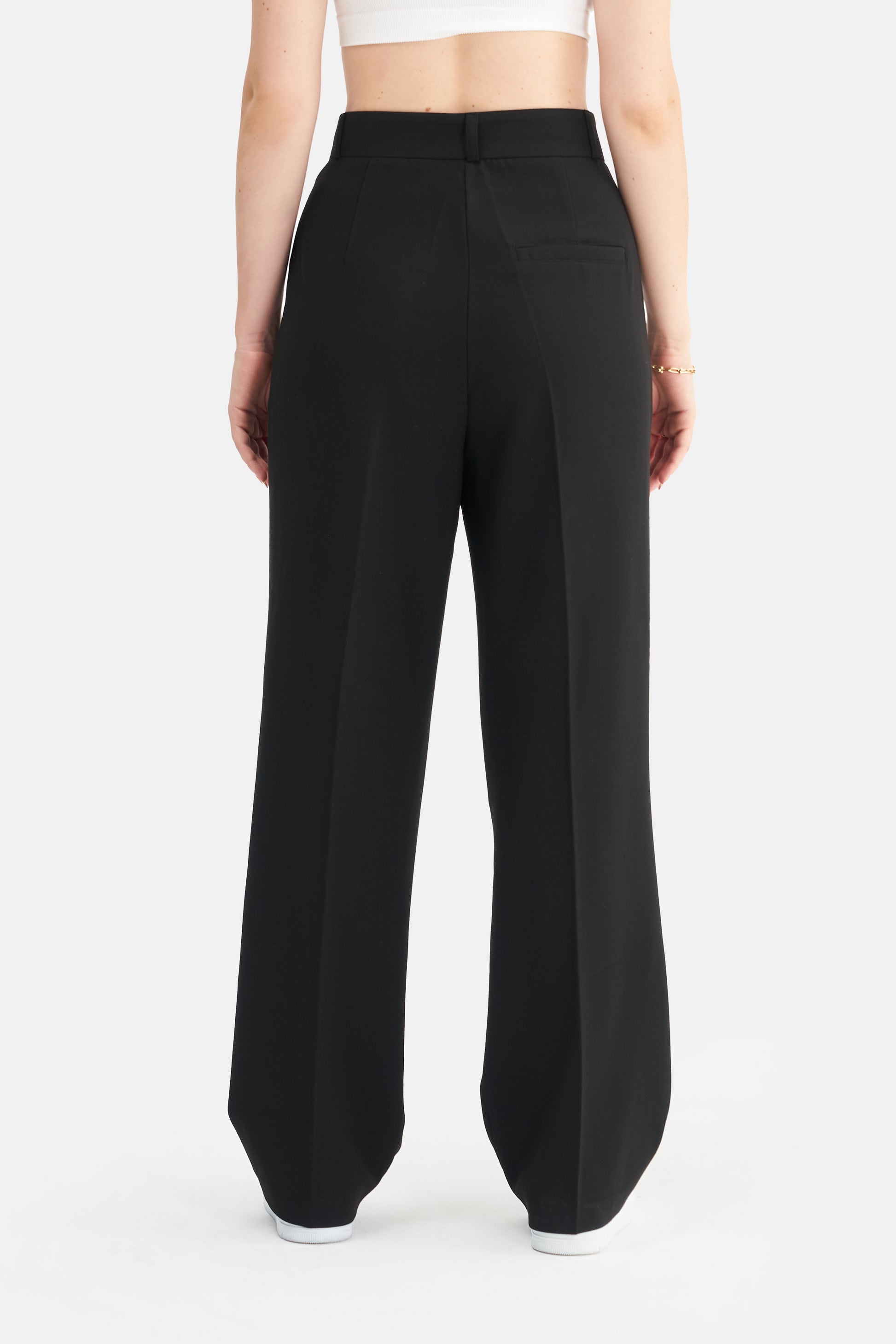 Mesfeno Women's High-Waisted Stretch Single-Pleat Palazzo Pants