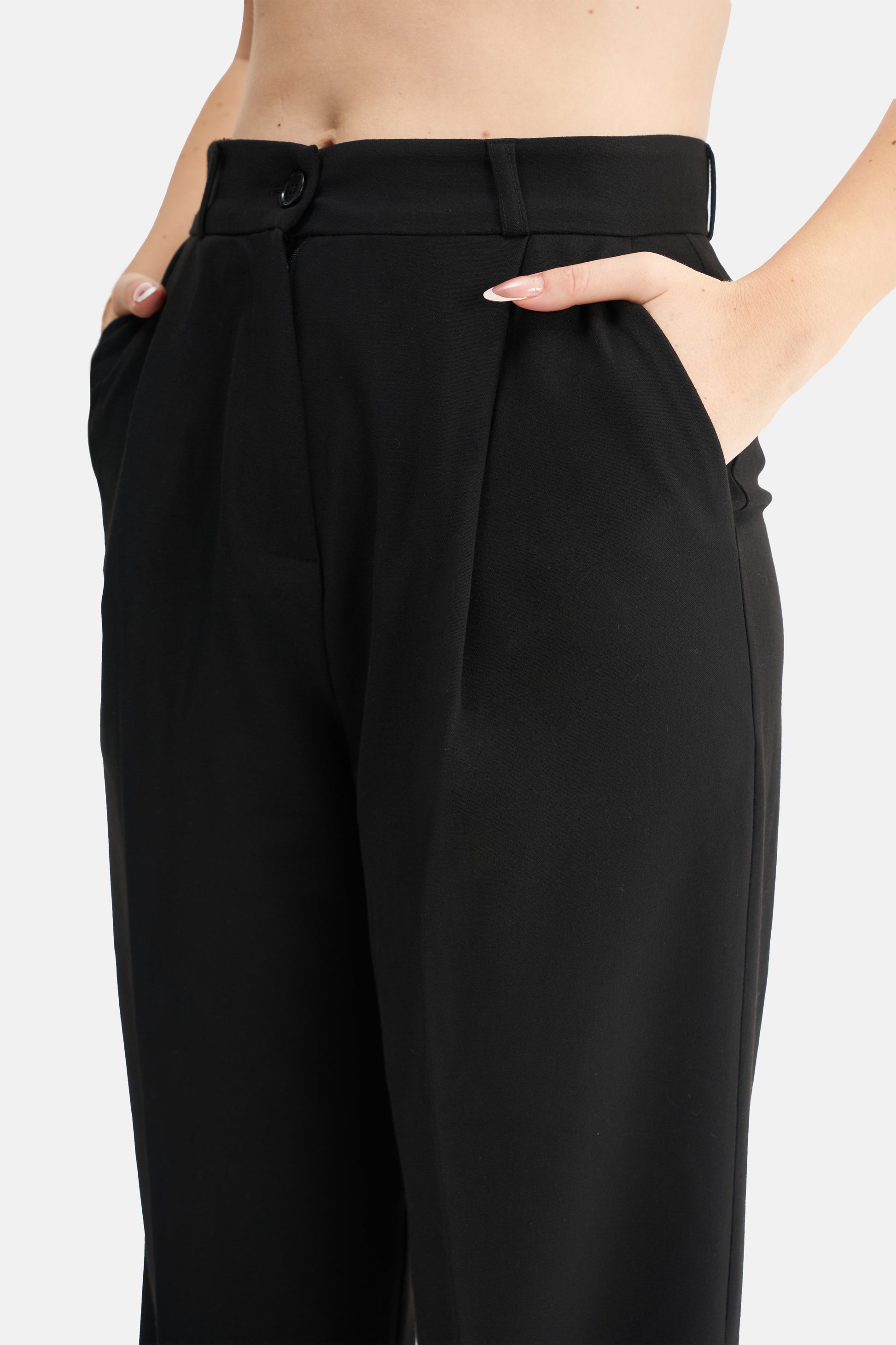 Mesfeno Women's High-Waisted Stretch Single-Pleat Palazzo Pants