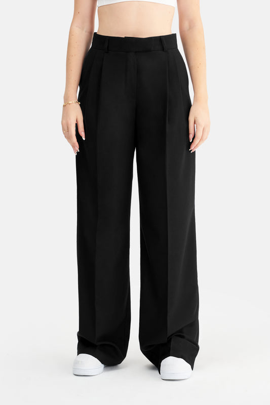 Mesfeno Women's High Waist Stretch Double Pleat Palazzo Pants