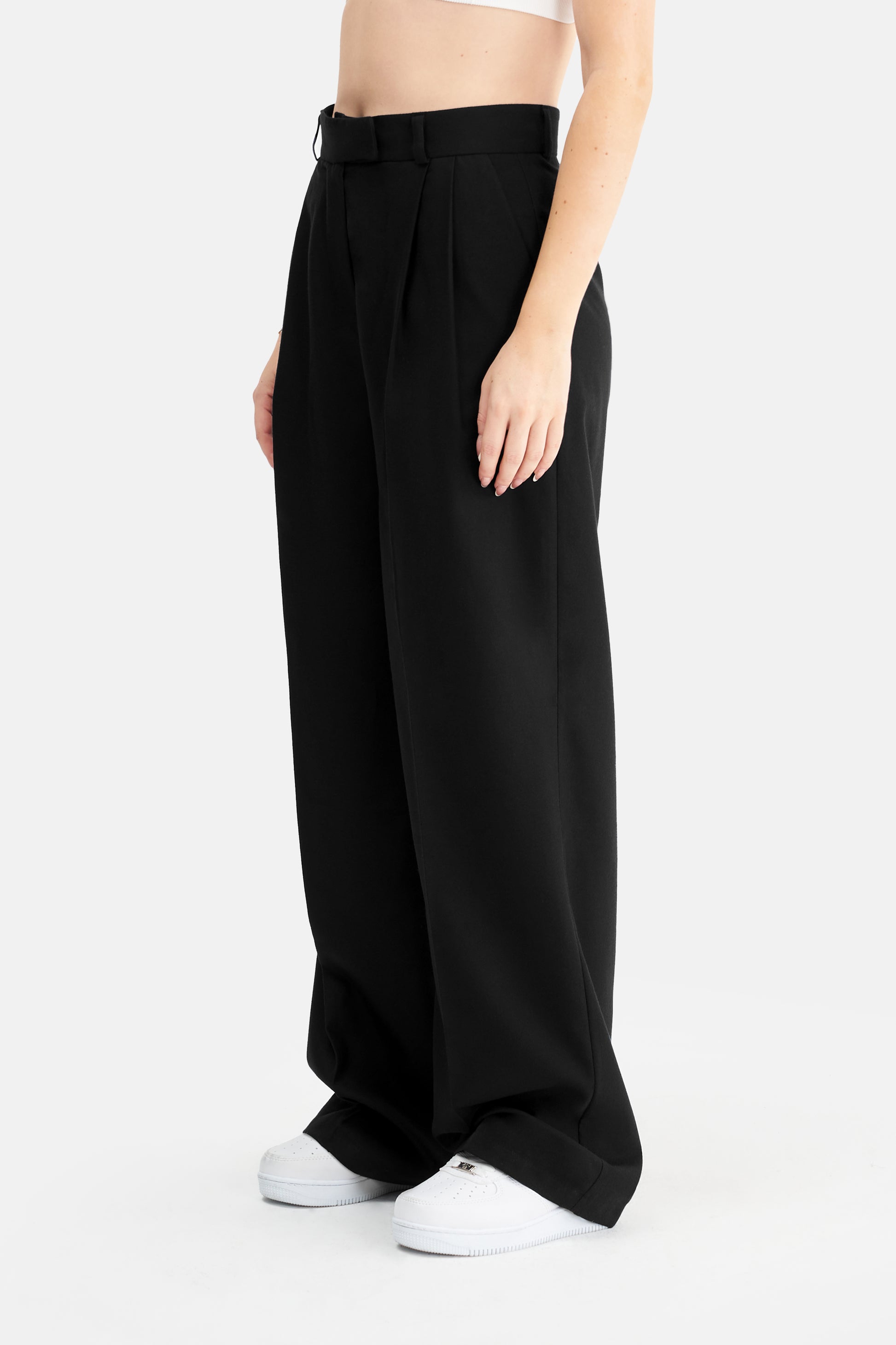 Mesfeno Women's High Waist Stretch Double Pleat Palazzo Pants