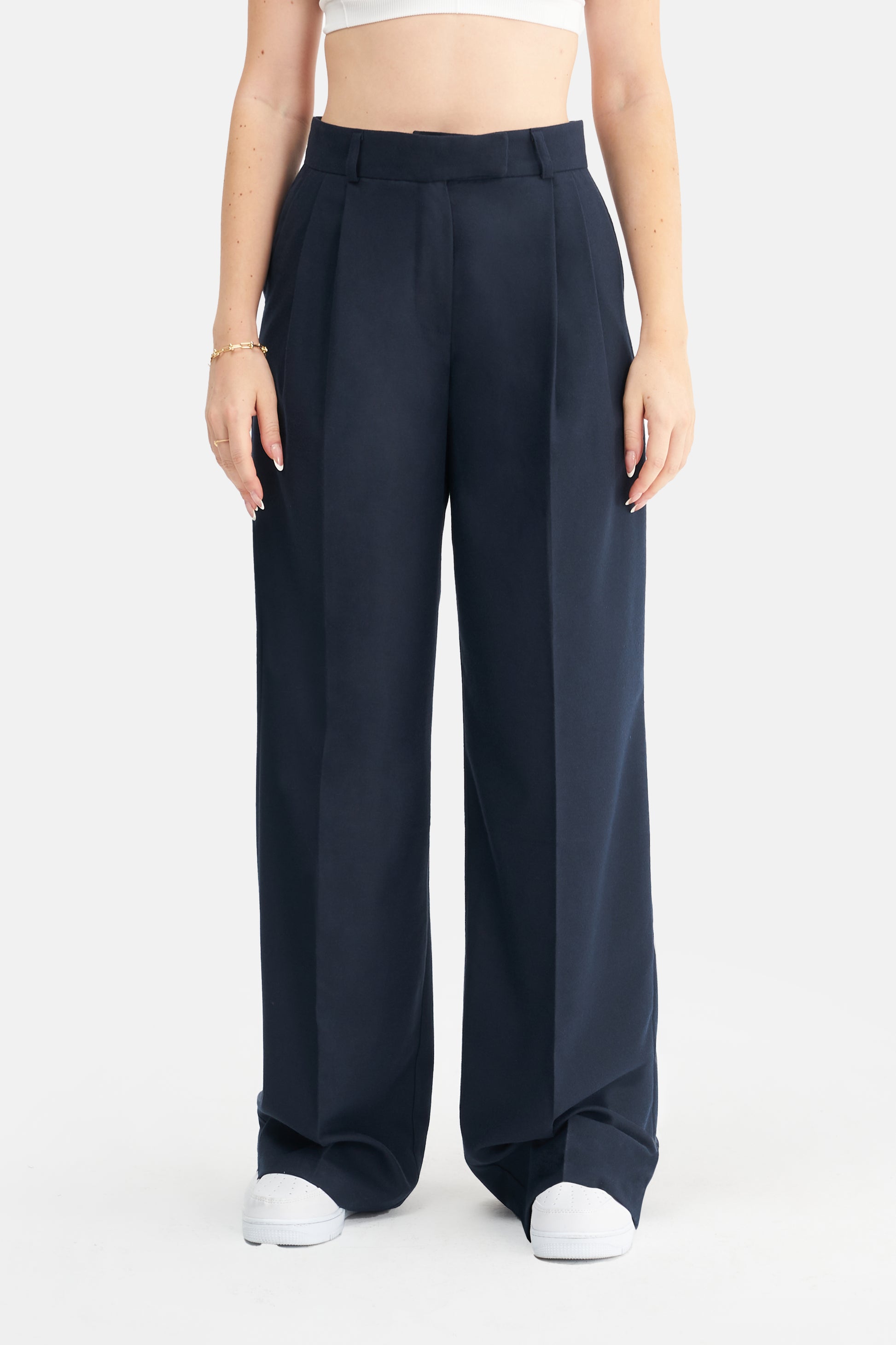 Mesfeno Women's High Waist Stretch Double Pleat Palazzo Pants