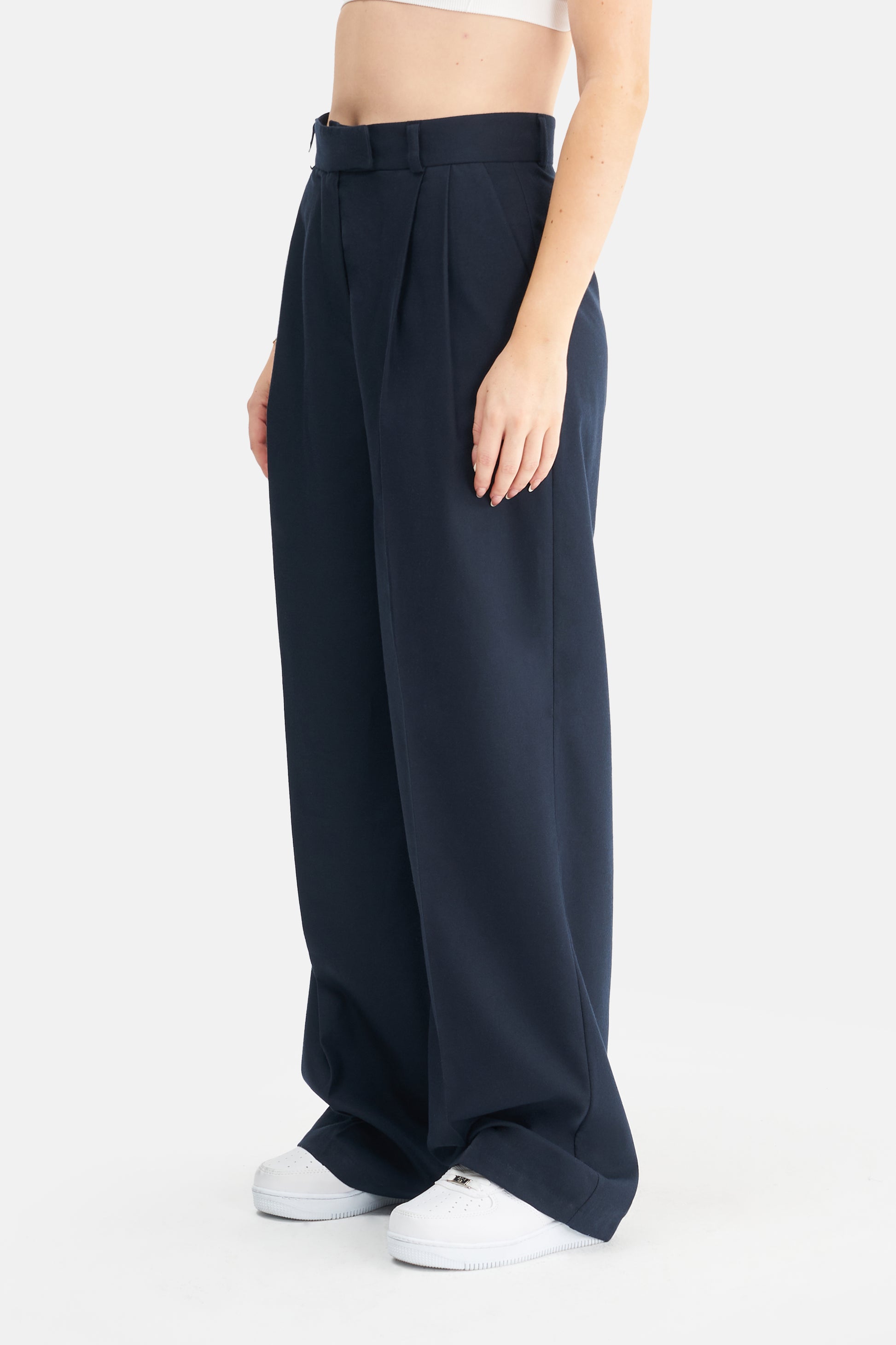 Mesfeno Women's High Waist Stretch Double Pleat Palazzo Pants