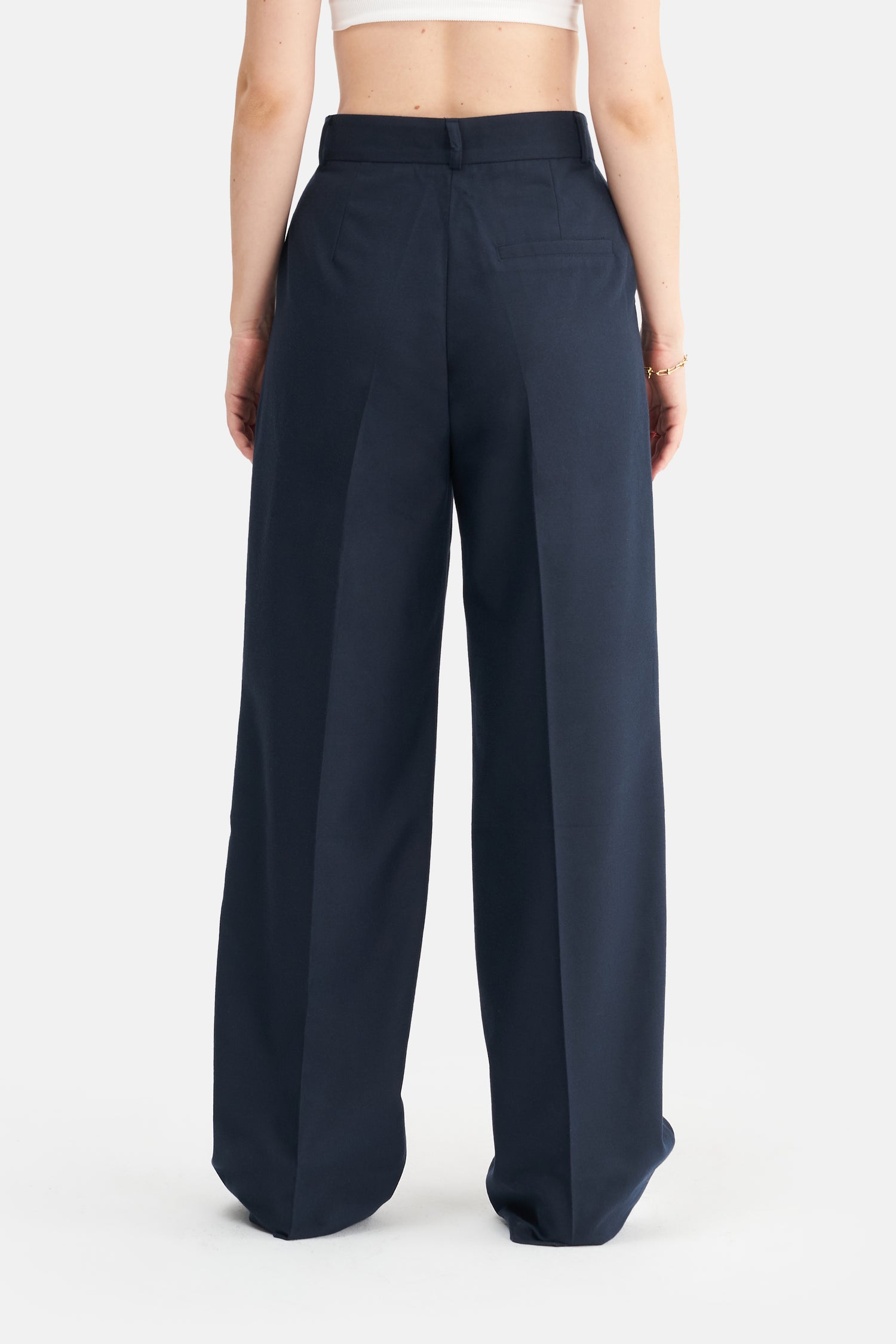 Mesfeno Women's High Waist Stretch Double Pleat Palazzo Pants