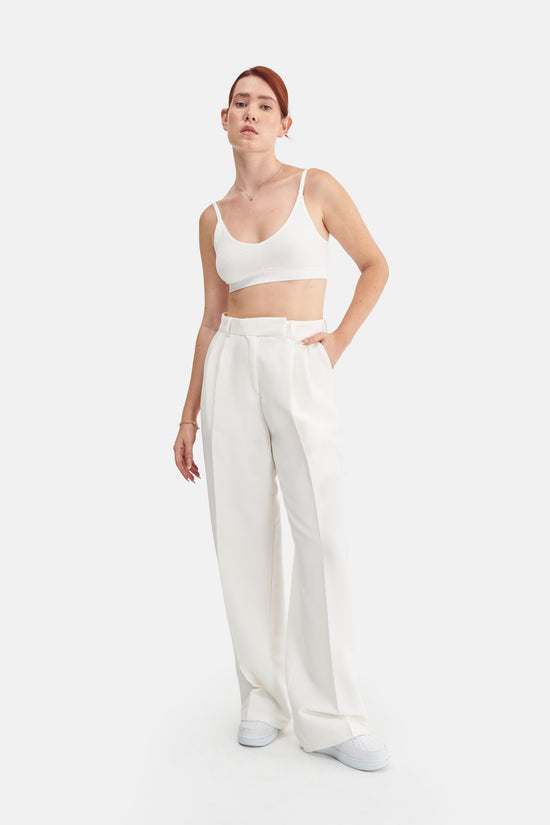 Mesfeno Women's High Waist Stretch Double Pleat Palazzo Pants