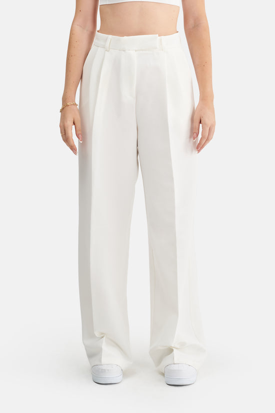 Mesfeno Women's High Waist Stretch Double Pleat Palazzo Pants