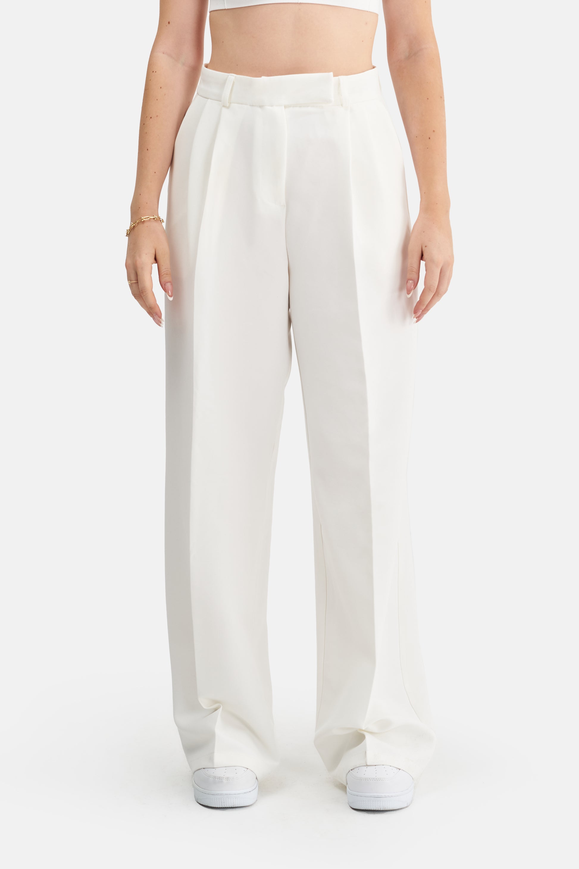 Mesfeno Women's High Waist Stretch Double Pleat Palazzo Pants