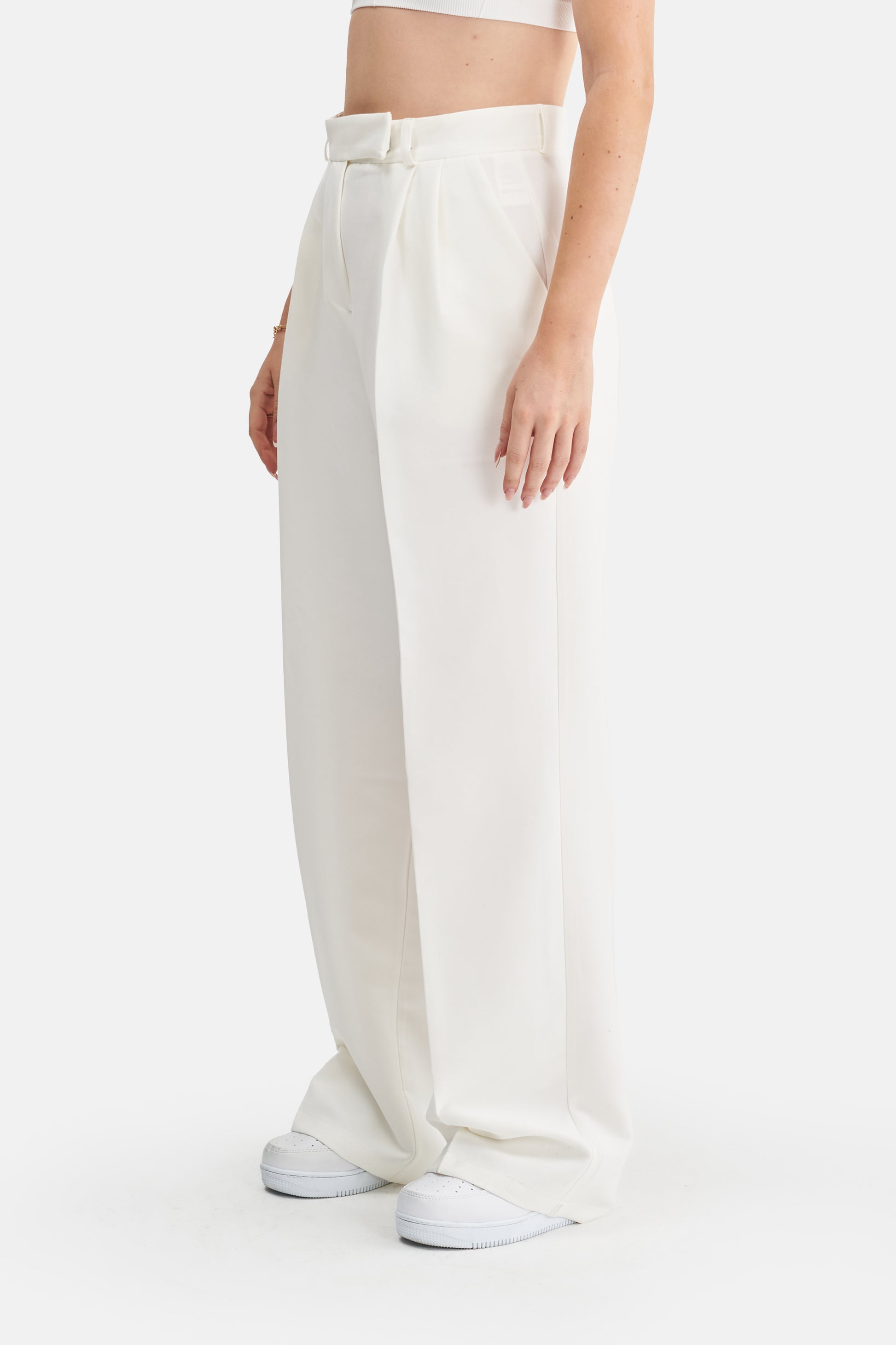Mesfeno Women's High Waist Stretch Double Pleat Palazzo Pants