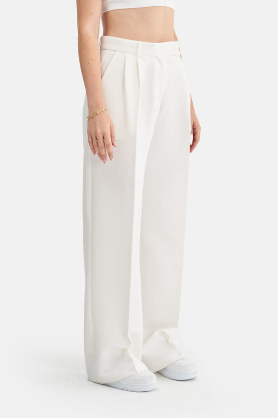 Mesfeno Women's High Waist Stretch Double Pleat Palazzo Pants