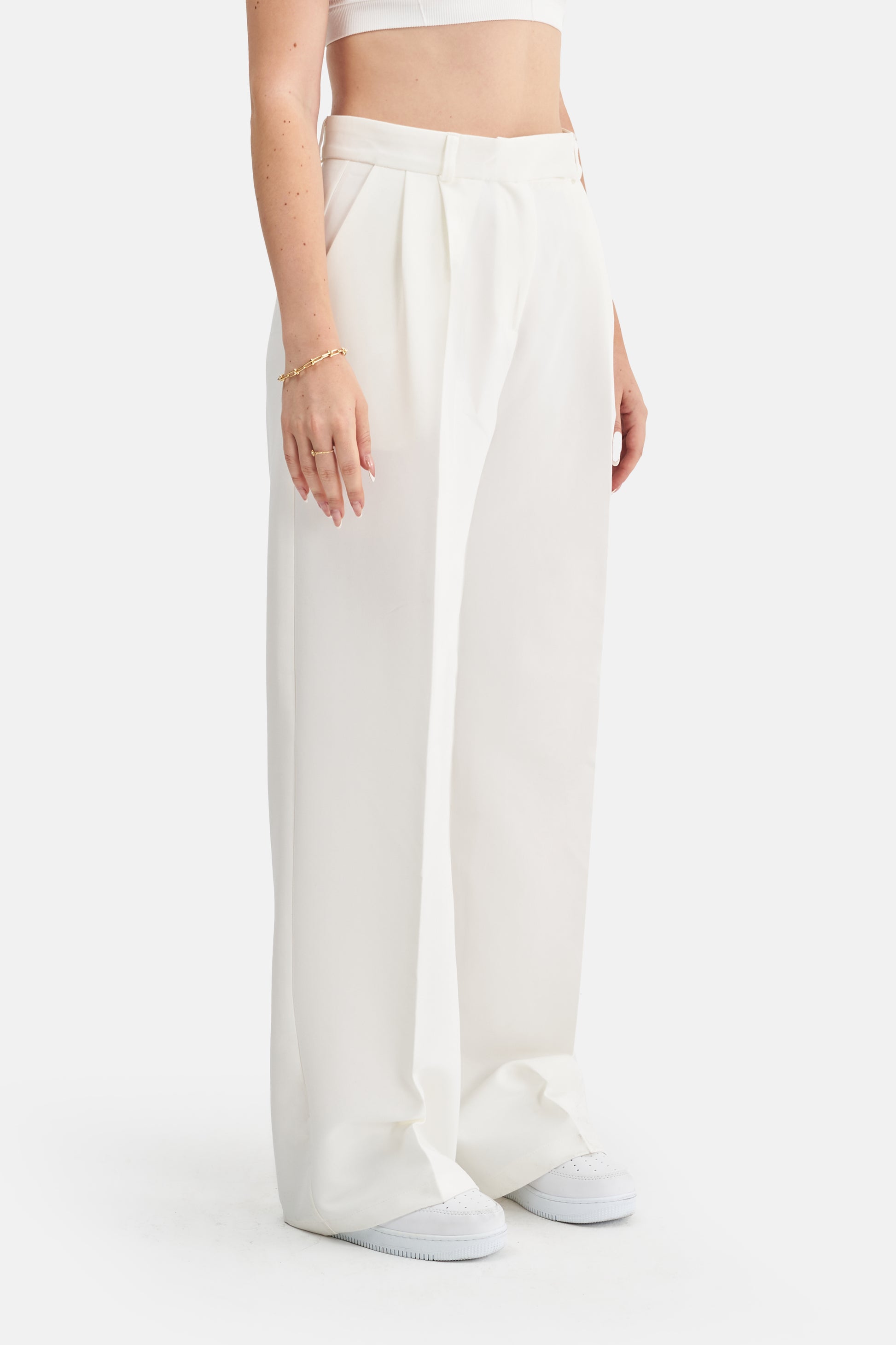 Mesfeno Women's High Waist Stretch Double Pleat Palazzo Pants
