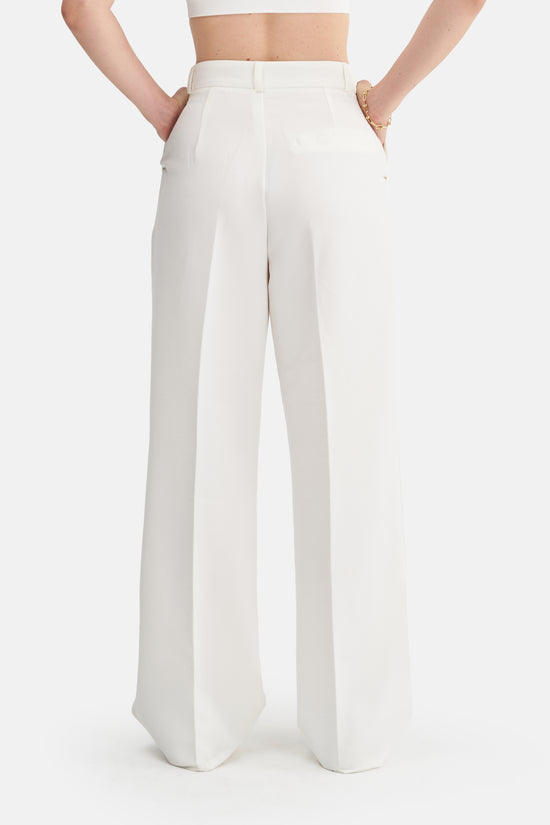 Mesfeno Women's High Waist Stretch Double Pleat Palazzo Pants