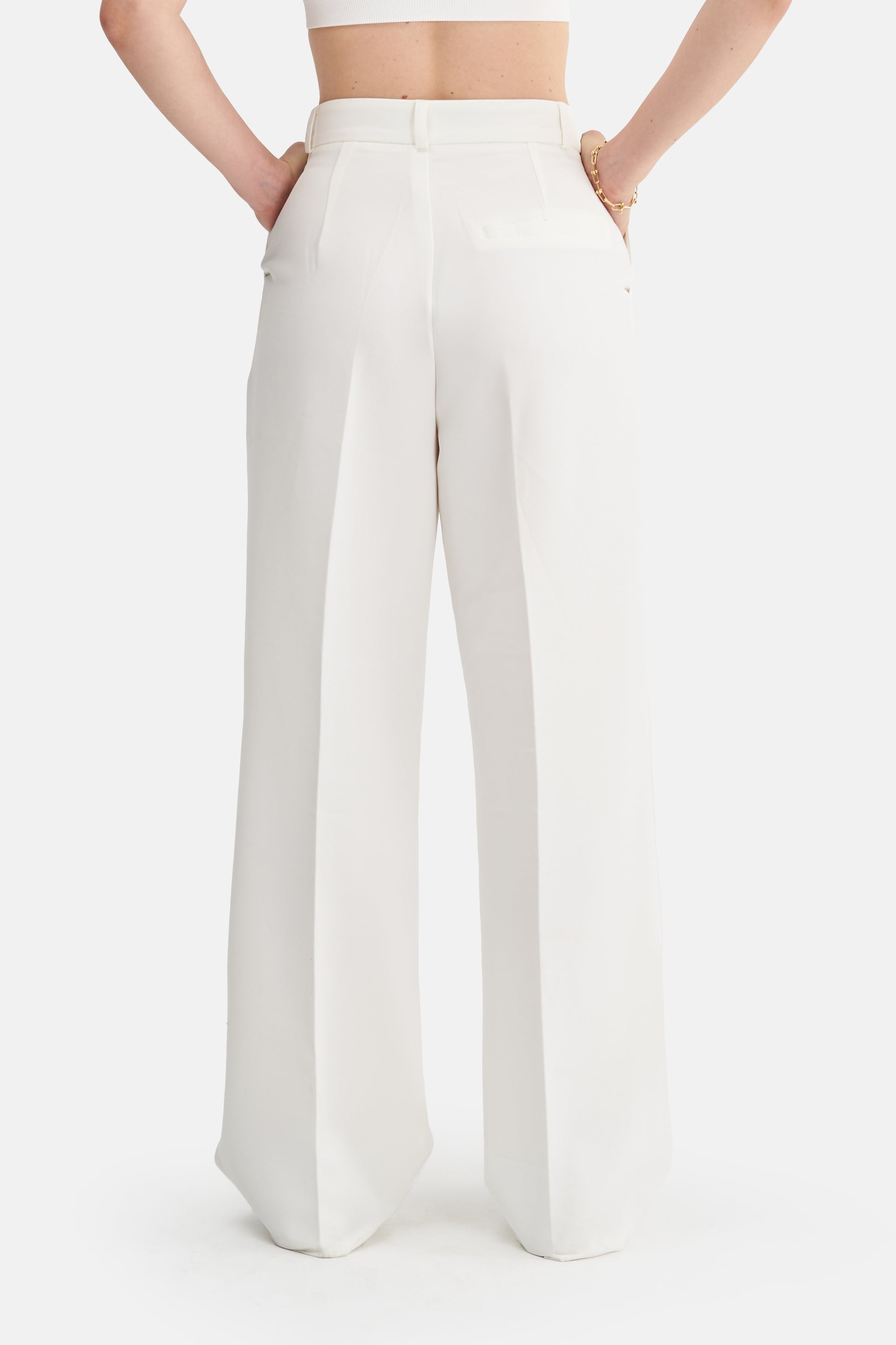 Mesfeno Women's High Waist Stretch Double Pleat Palazzo Pants