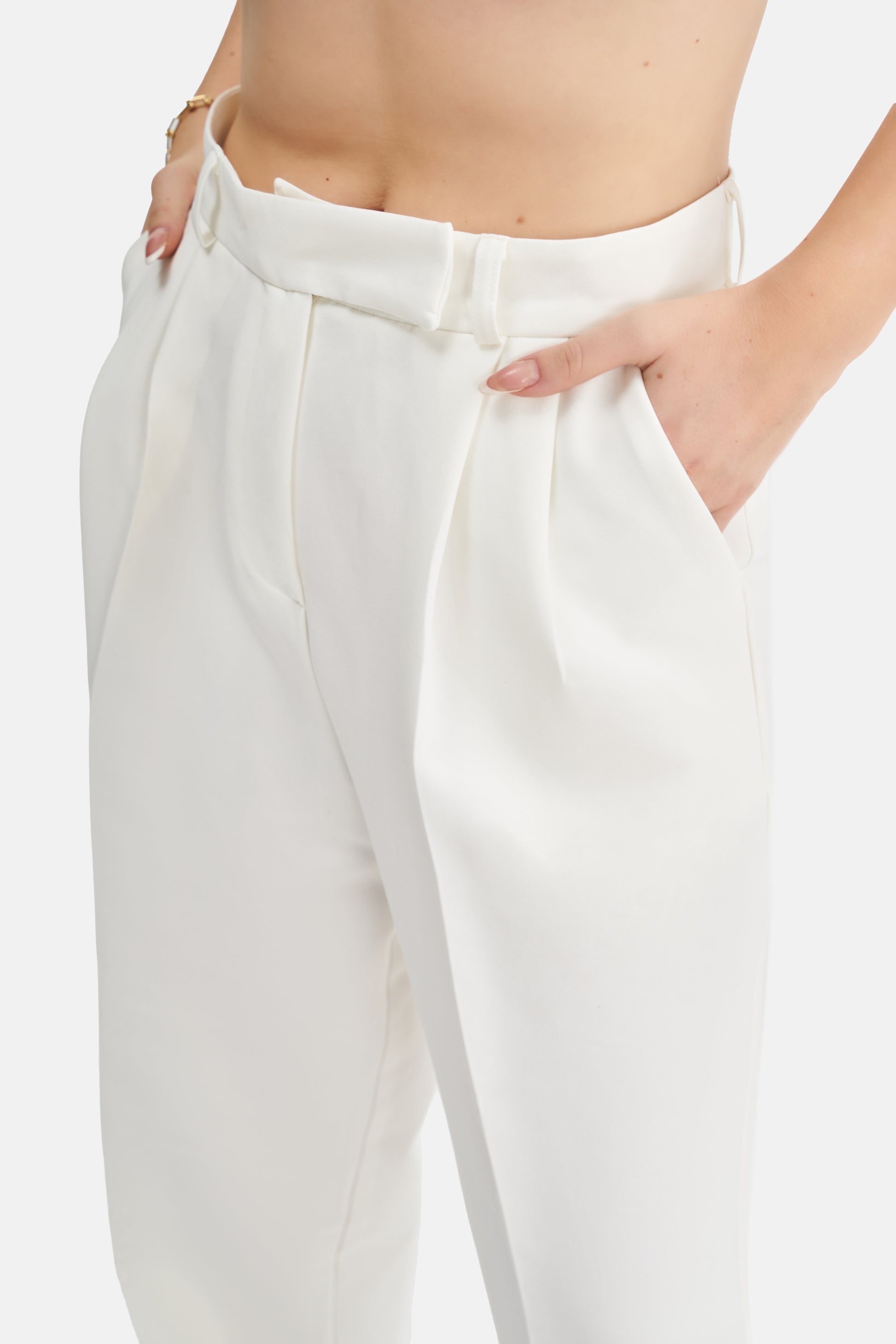 Mesfeno Women's High Waist Stretch Double Pleat Palazzo Pants