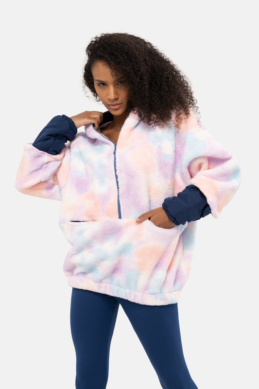 Mesfeno Oversized Plush Welsoft Half-Zip Women's Sweatshirt