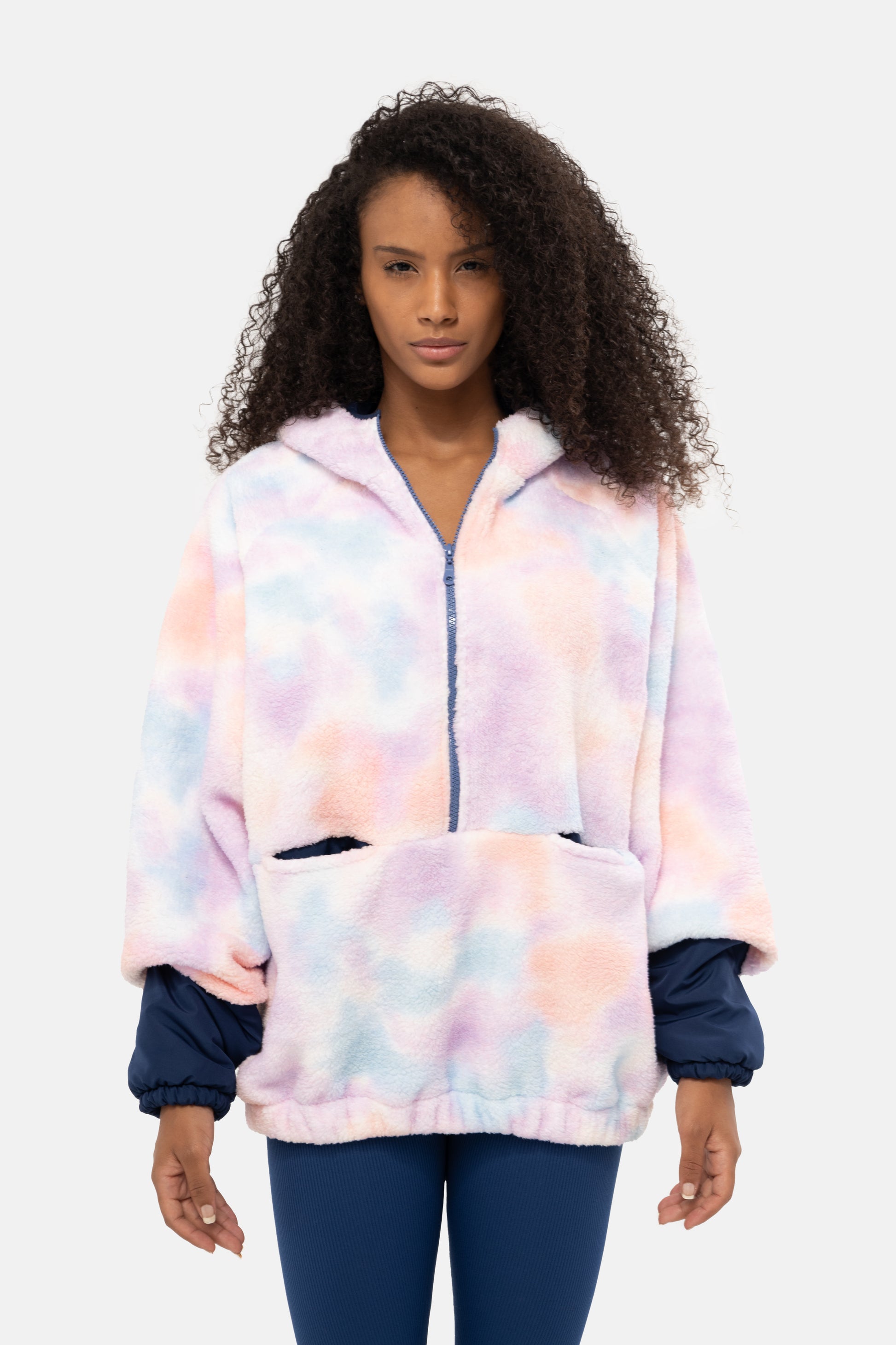 Mesfeno Oversized Plush Welsoft Half-Zip Women's Sweatshirt