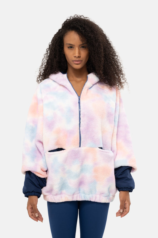 Mesfeno Oversized Plush Welsoft Half-Zip Women's Sweatshirt