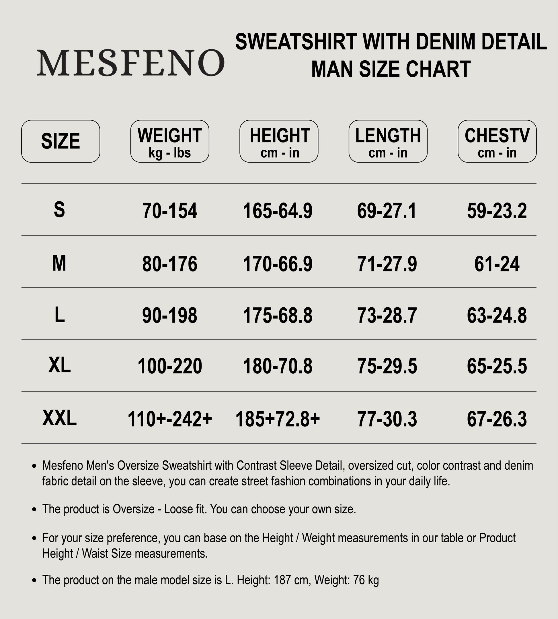 Mesfeno Men's Zip-Up Hooded Denim Sweatshirt