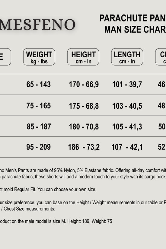 Mesfeno Men’s Parachute Pants Loose Fit