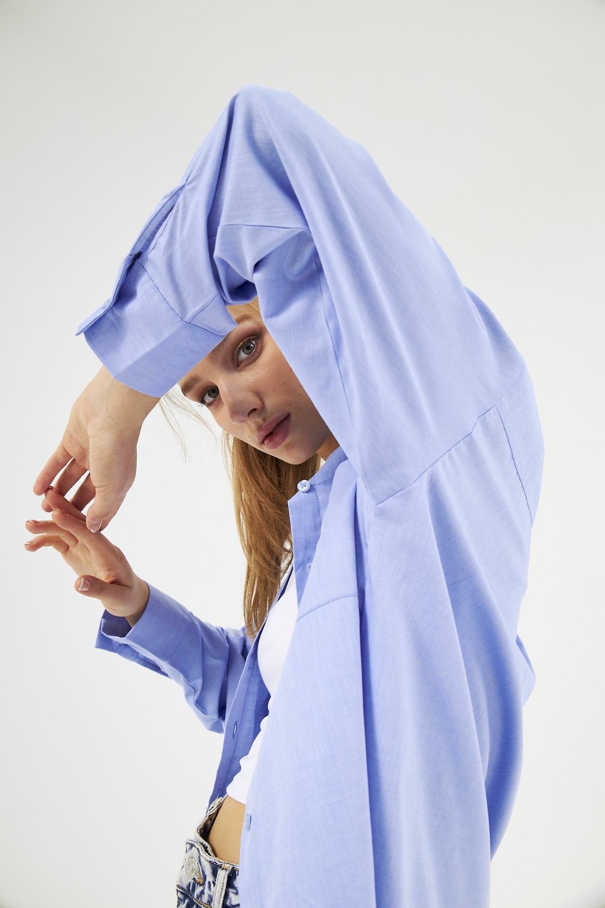 Mesfeno Oversize Loose Fit Basic Shirt Pocket Details