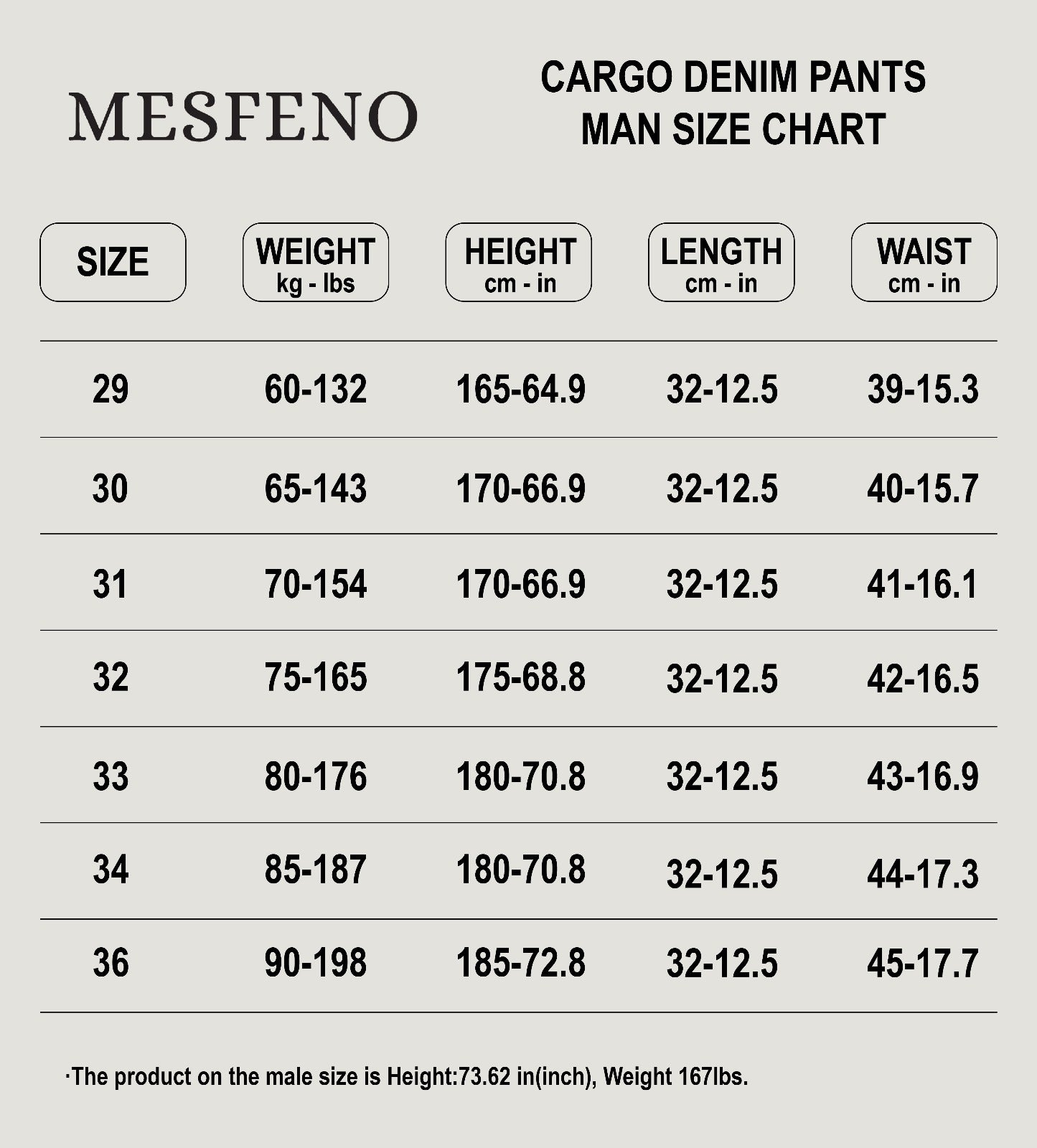 Mesfeno Men's Cargo Pocket Baggy Loose Fit Denim Pants