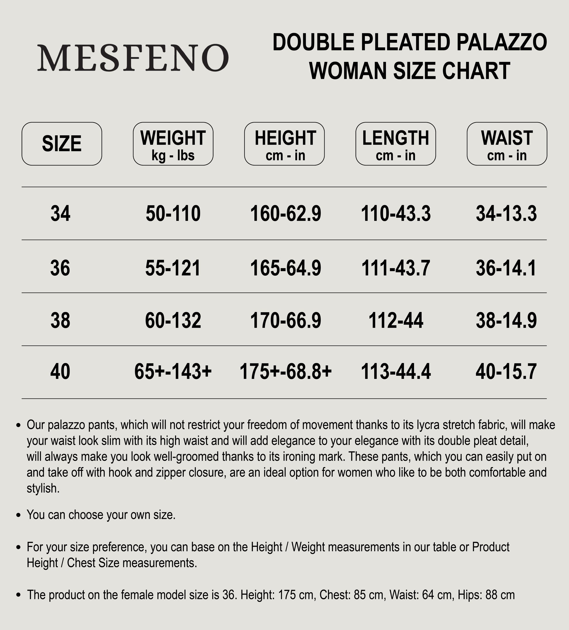 Mesfeno Women's High Waist Stretch Double Pleat Palazzo Pants