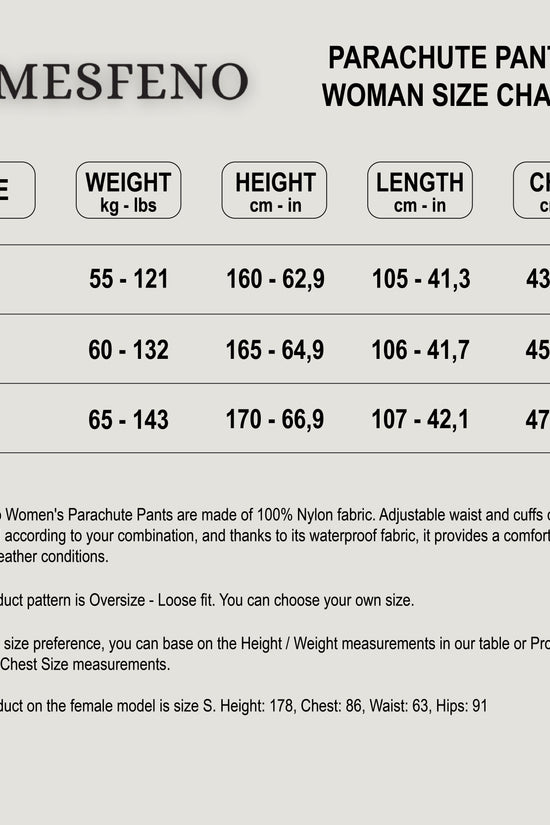 Mesfeno Women's Parachute Pants Water-Resistant Fabric