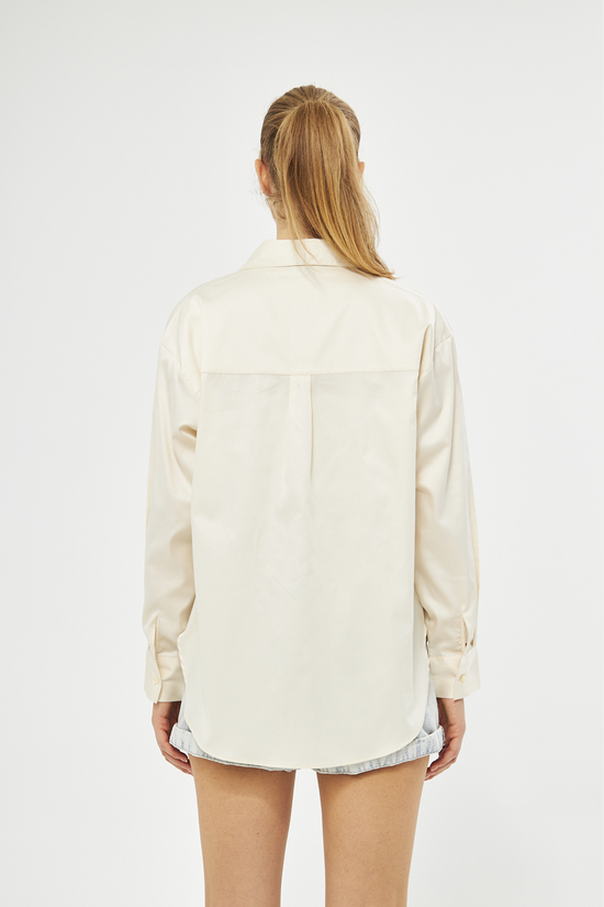 Mesfeno Oversize Loose Fit Basic Shirt Pocket Details