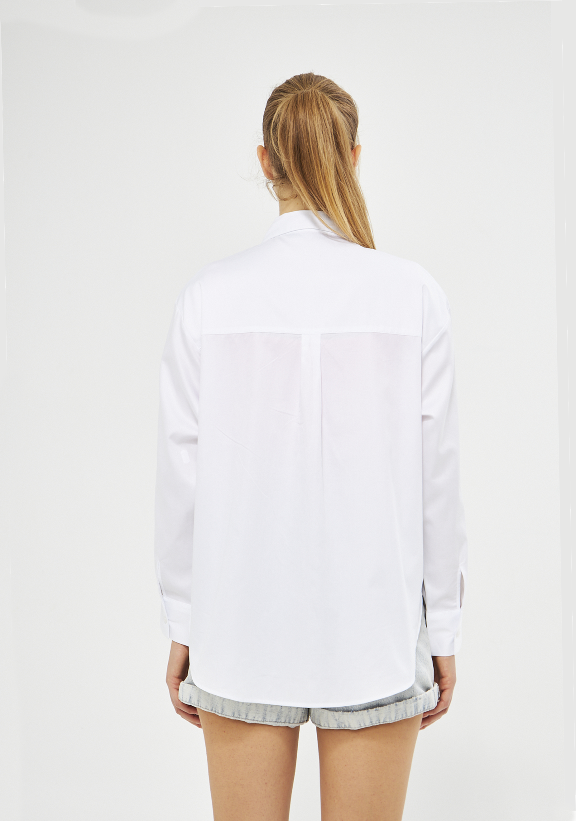 Mesfeno Oversize Loose Fit Basic Shirt Pocket Details