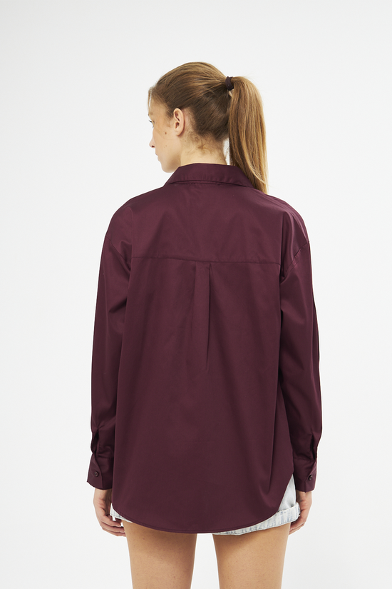 Mesfeno Oversize Loose Fit Basic Shirt Pocket Details